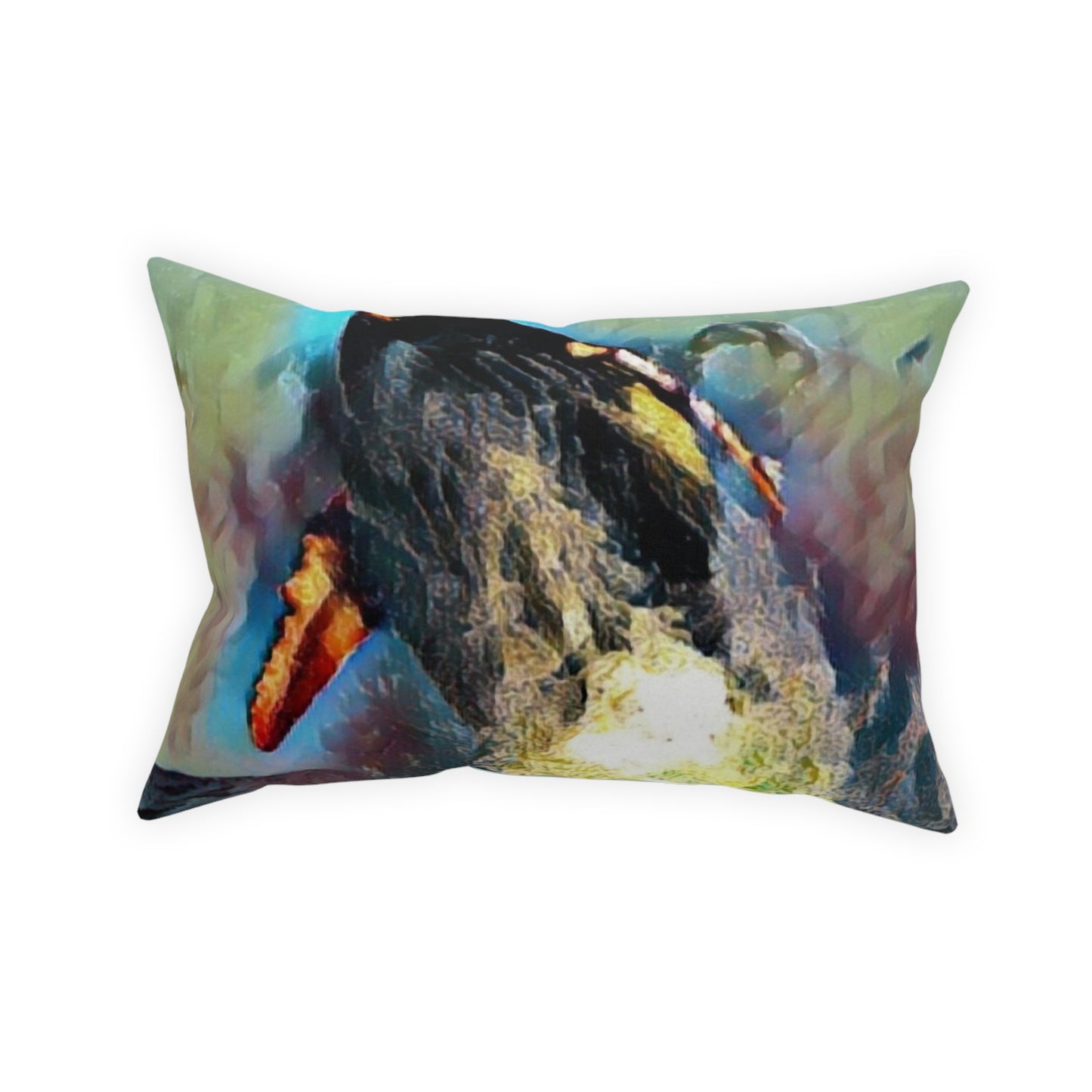 Broadcloth Pillow ... An Extraordinary Humpback Breach ... 'With Explosive Energy' ... Family Archives (KPH) ... Circa: 21st Century. Maui, HI ... Original Works ...