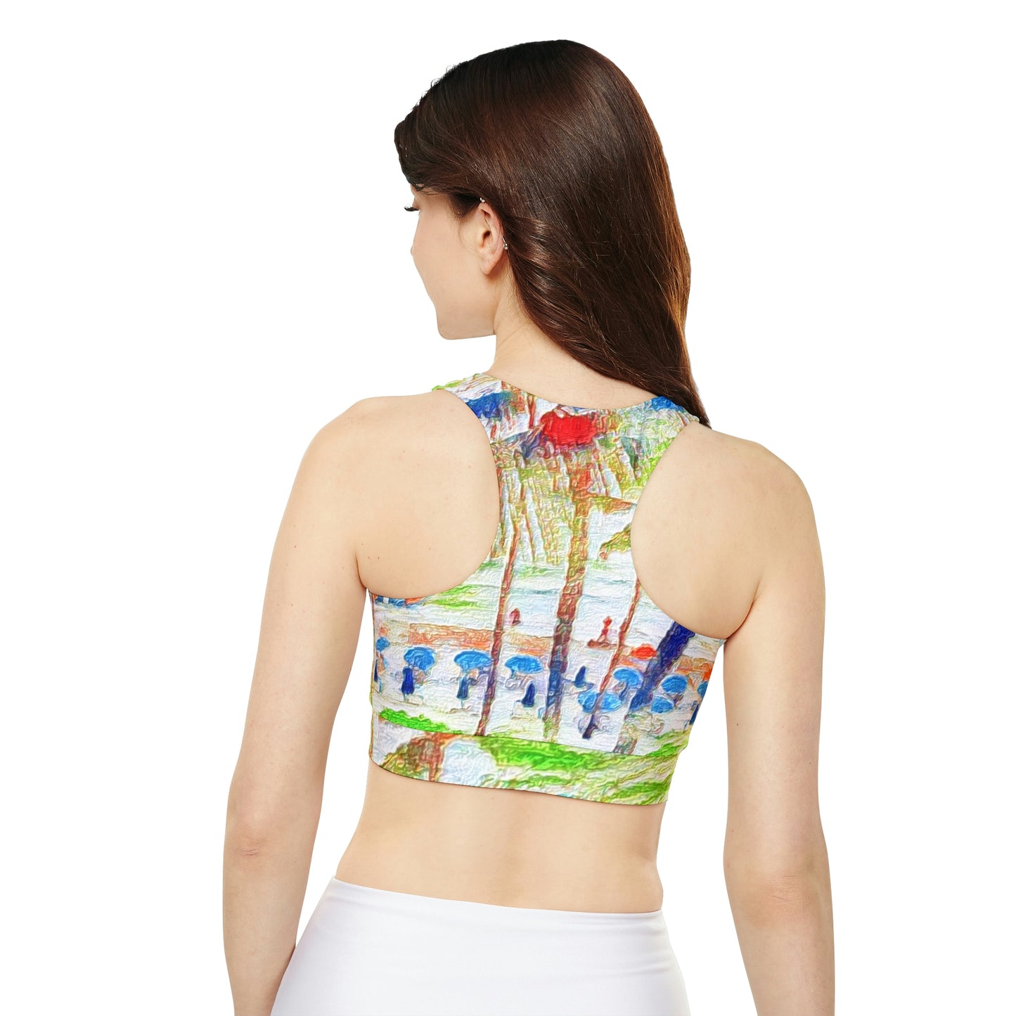 Fully Lined, Padded Sports Bra (AOP) ... "The Royal Hawai'ian: Waikiki Beach_Beach" ... Honolulu, HI ... Ocotber 2014 (Halloween) ... Original Works ...