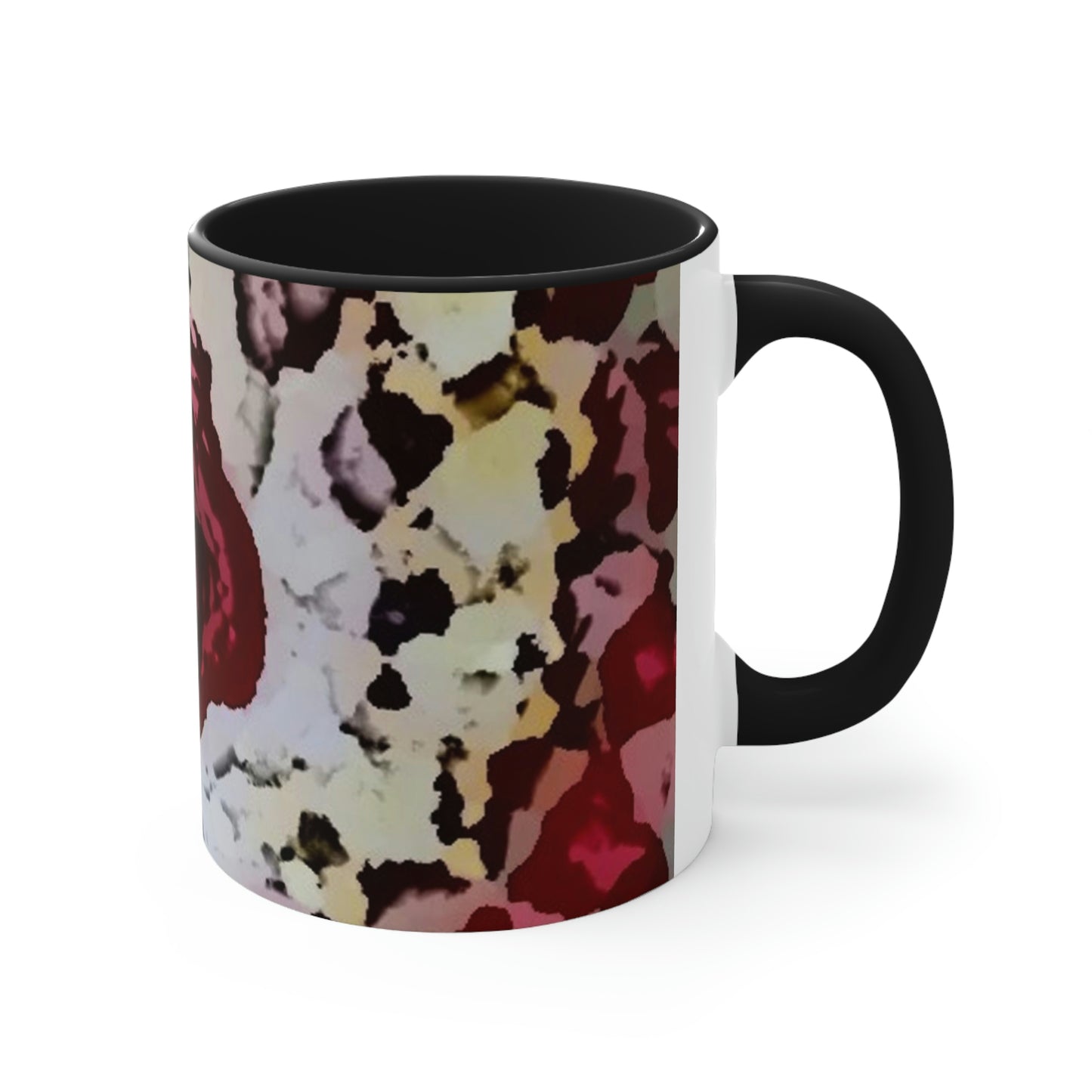 Accent Coffee Mug, 11oz ... "A Friendly Flower" ... Pointsettia 'Pointing' ... Original Works ... (Supplied Photograph) ...