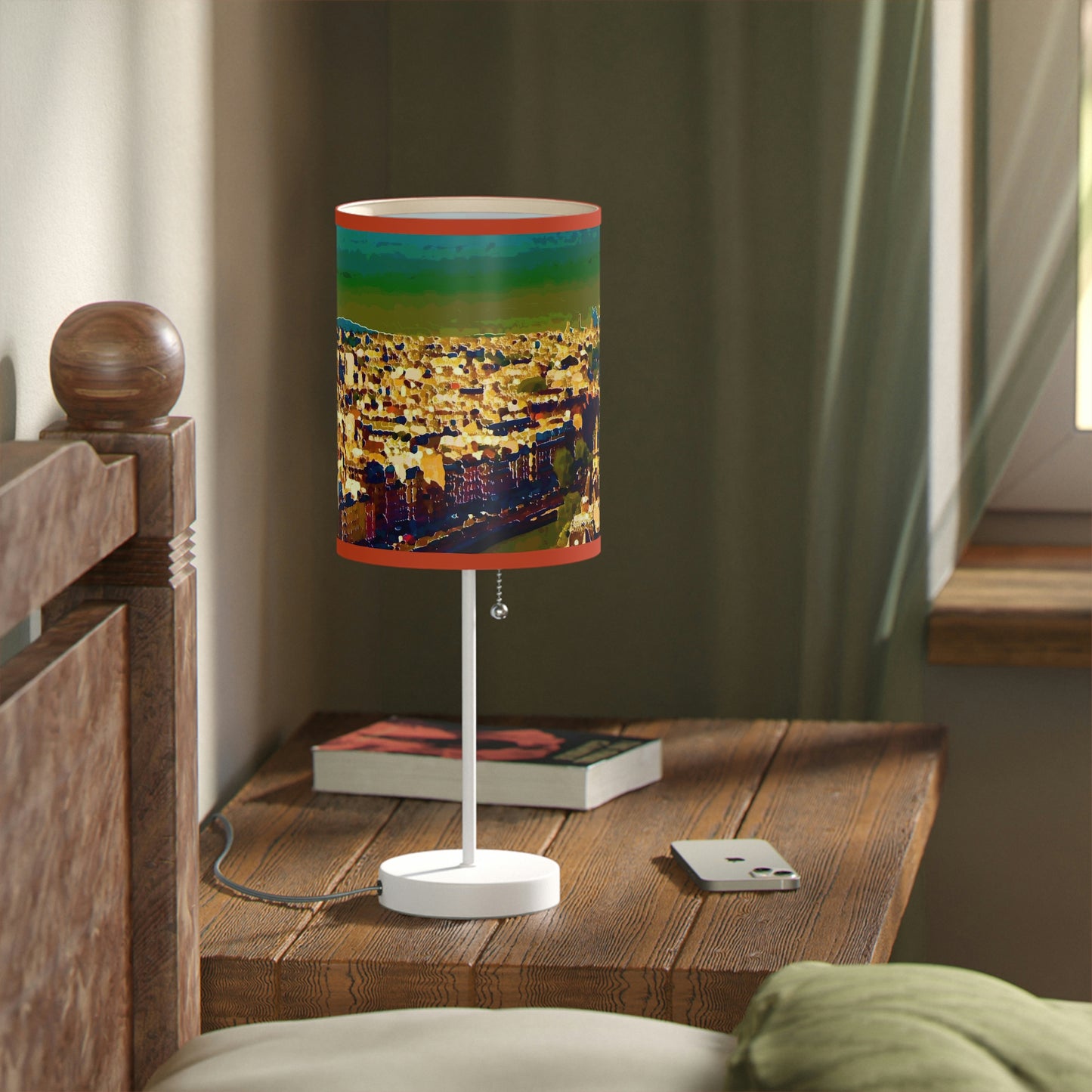 Lamp on a Stand, US|CA plug ... Au Paris ... "Along The River Seine" ... Barbara Joan Bonnel-Holt: 1972 ... Original Works ...