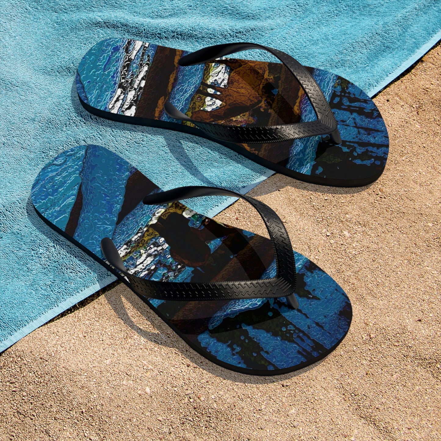 Unisex Flip-Flops ...  A Horse ... A Saddle ...  Foraging Through The Snow ...  An_Asses 'Cry' ... Central Idaho, November 2022 ...  Original Works ..