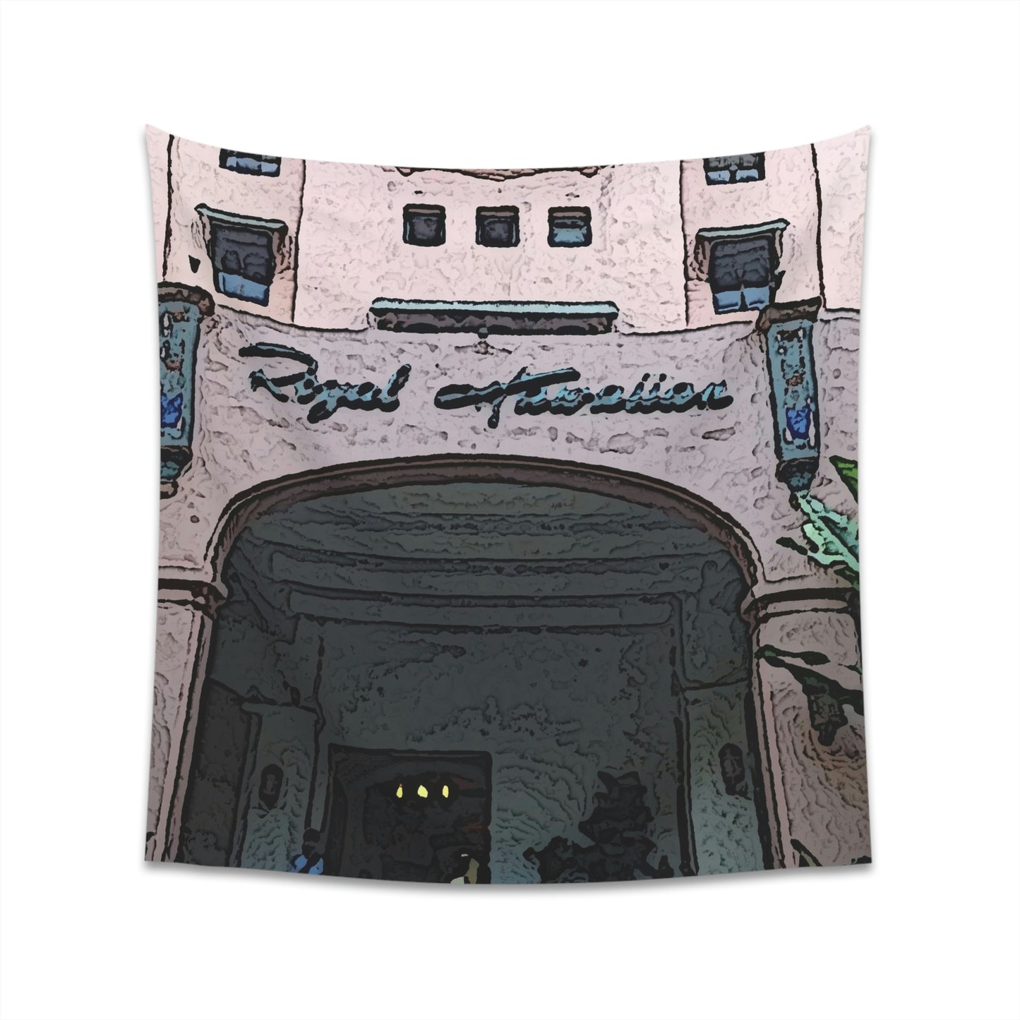 Printed Wall Tapestry ...  "La Grande Entree" At: 'The Pink Palace' ... The Royal Hawai'ian ... Honolulu, HI ... '27Oct2014' ... Original Works ...