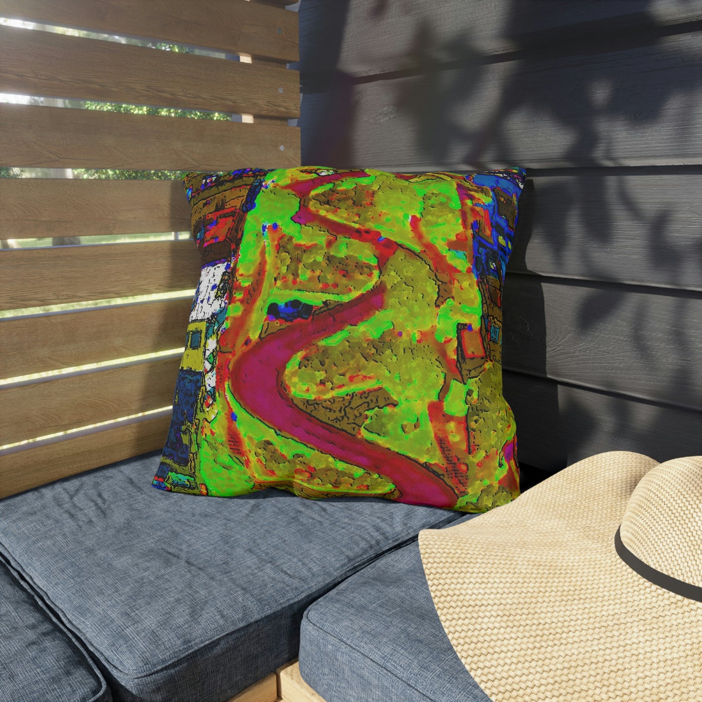 Outdoor Pillows ... A Crazy Street ... 'Eight Winding Curve-Switchbacks' ... "Lombard Street, San Francisco, CA' ... Family Archives: 1970's ... Original Works ...