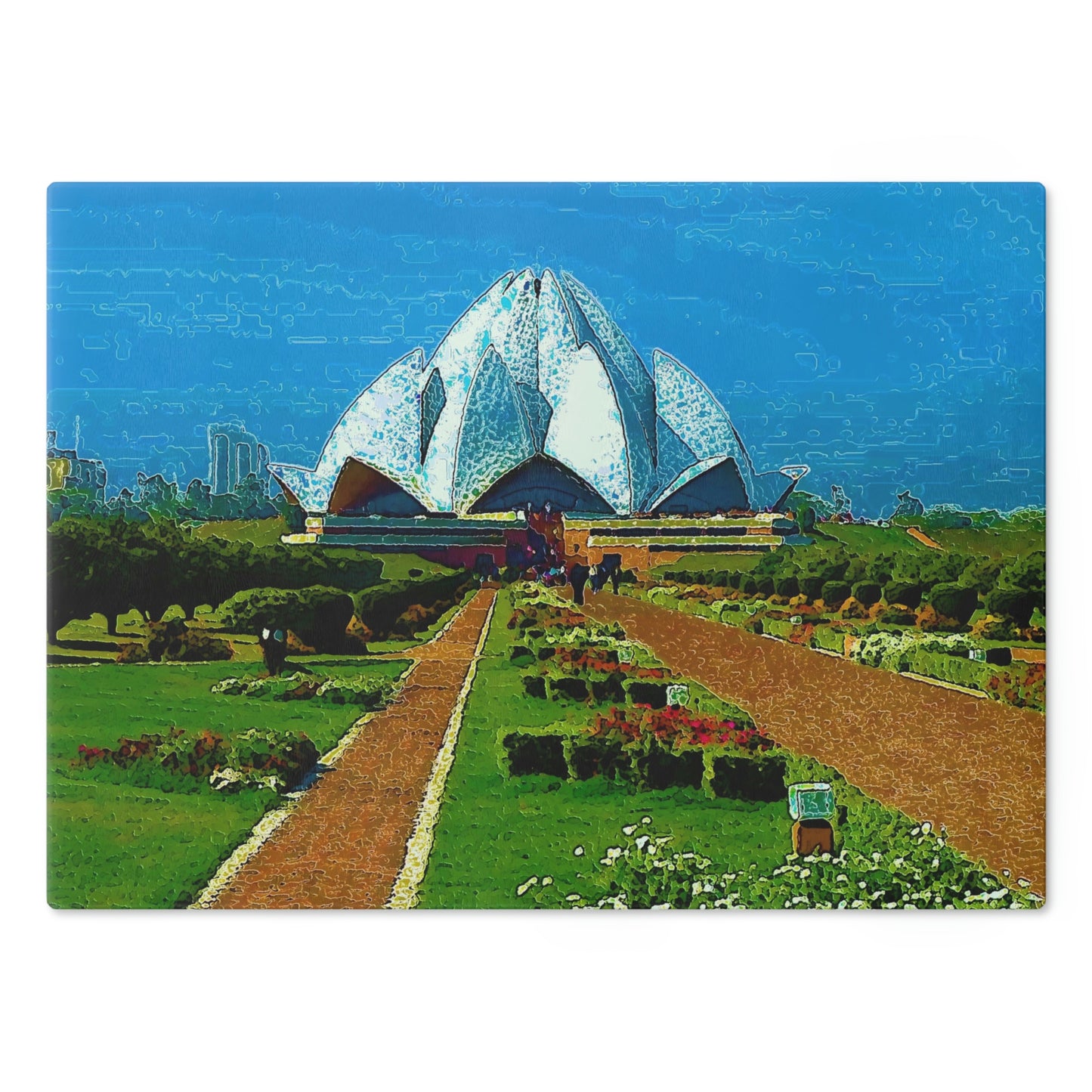 Cutting Board ... 'Bahai'i House-Of-Worship' ... "Lotus Temple: Delhi, India, 2008" ... Original Works ...