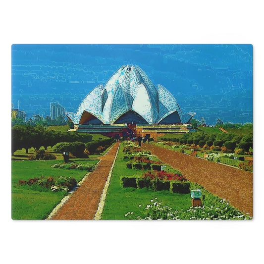 Cutting Board ... 'Bahai'i House-Of-Worship' ... "Lotus Temple: Delhi, India, 2008" ... Original Works ...