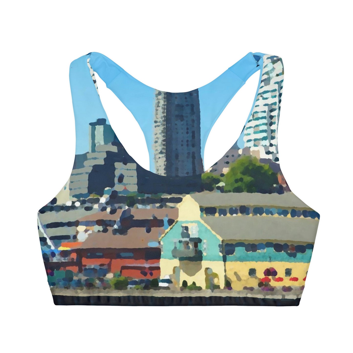 Girls' Double Lined Seamless Sports Bra ... That Classic Wheel ... 'Seattle's Wheel' ... & Old Classic Waterside Vendors ...  'Family Archives' ... Original Works ...