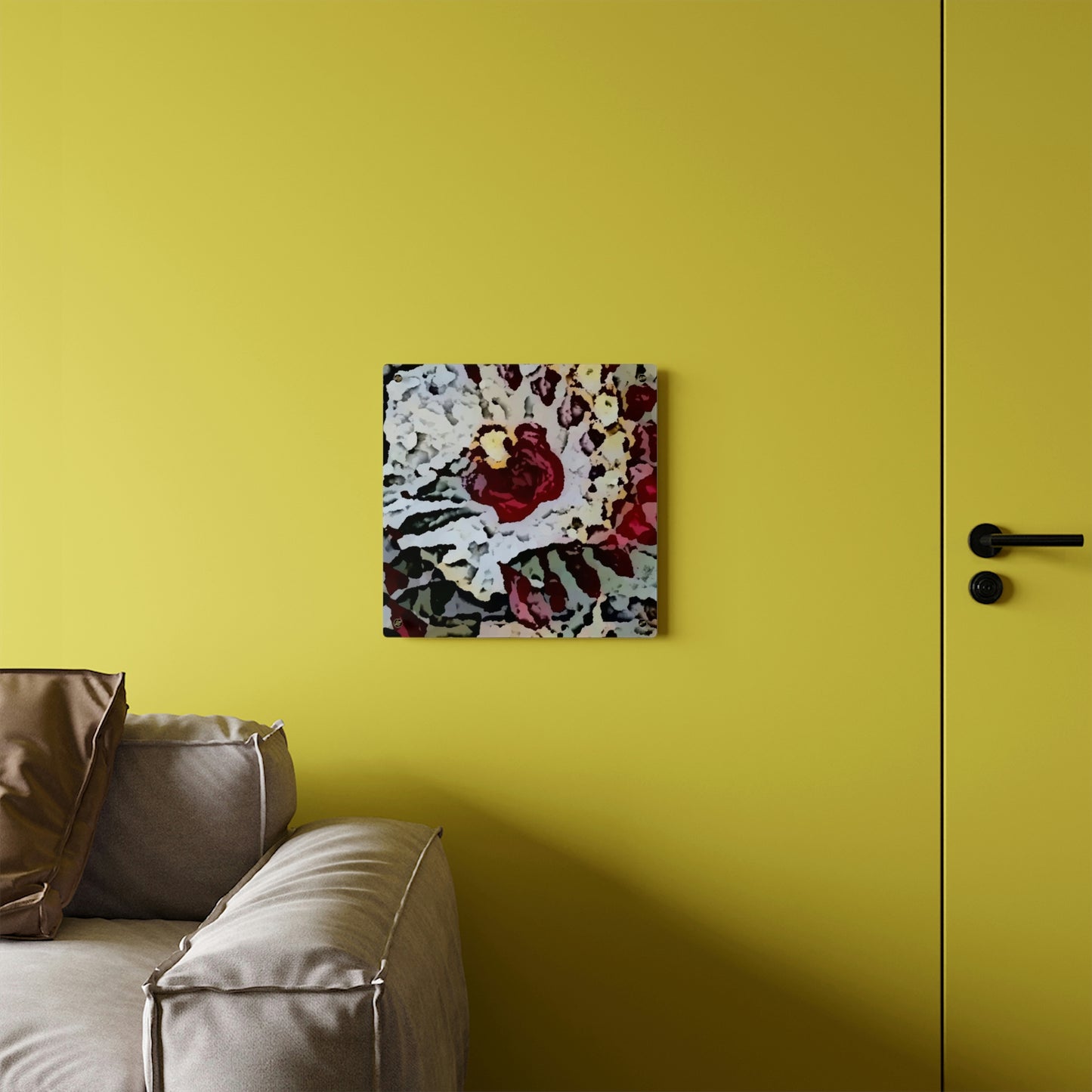 Acrylic Wall Art Panels ... "A Friendly Flower" ... Pointsettia 'Pointing' ... Original Works ... (Supplied Photograph) ...