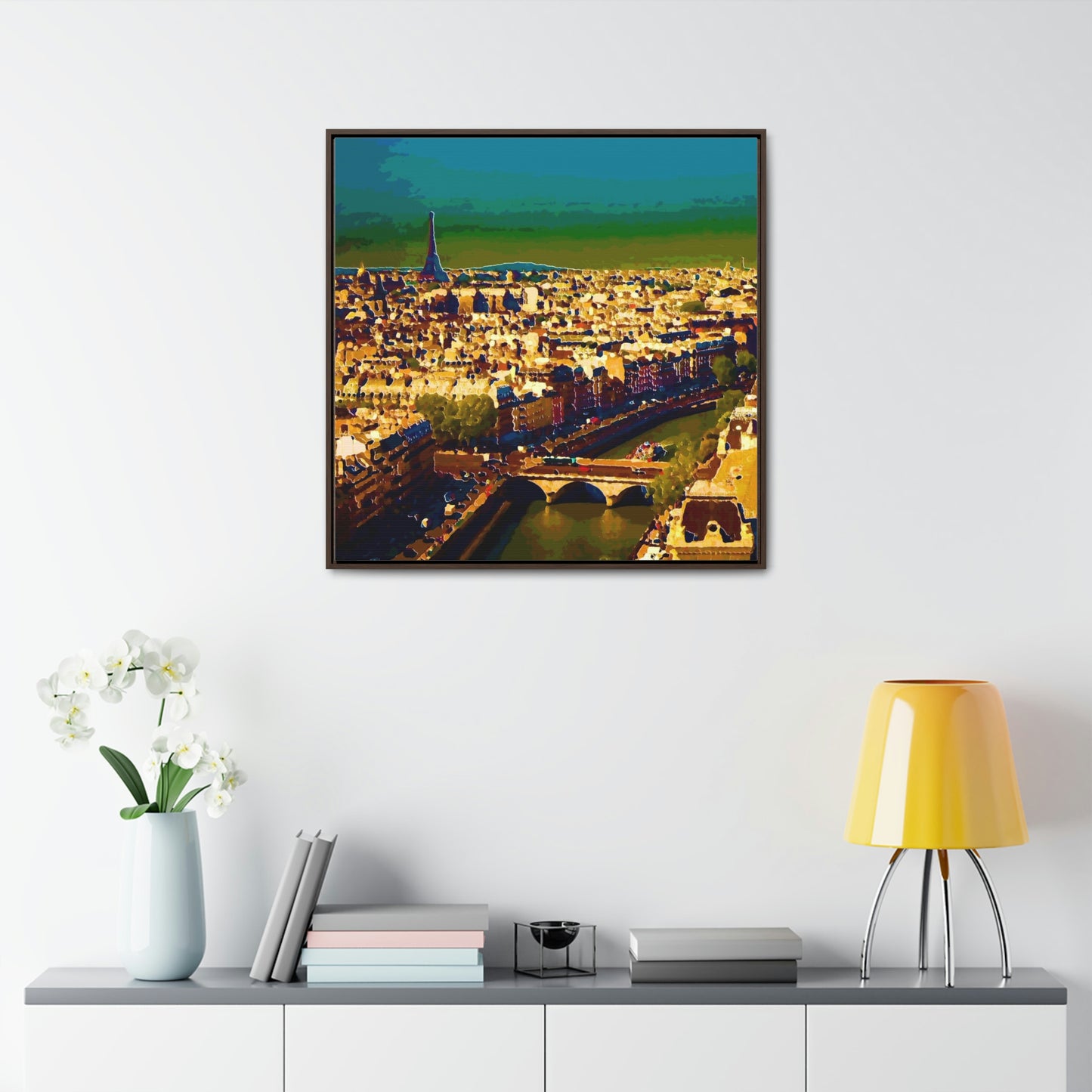 Gallery Canvas Wraps, Square Frame ... Au Paris ... "Along The River Seine" ... Barbara Joan Bonnel-Holt: 1972 ... Original Works ...
