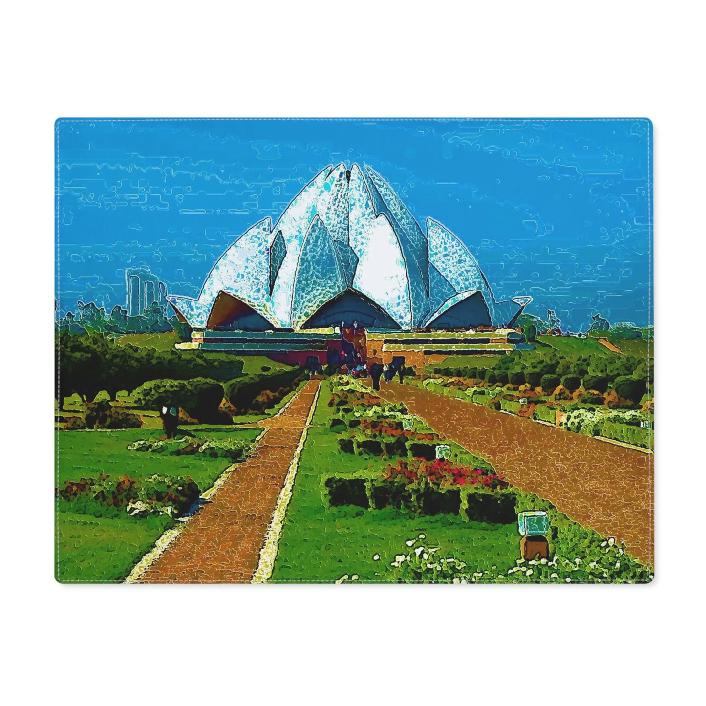 Placemat, 1pc ... 'Bahai'i House-Of-Worship' ... "Lotus Temple: Delhi, India, 2008" ... Original Works ...