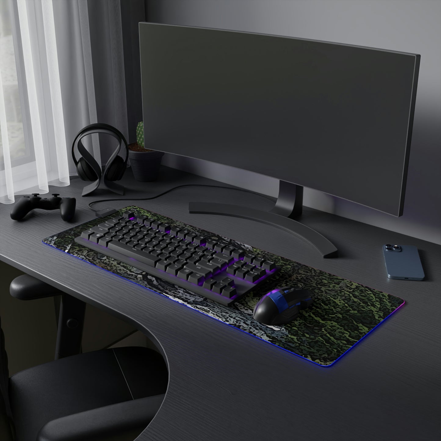 LED Gaming Mouse Pad ..."I Am Innocent" ... Tricky-Dick Immortalized ... Nixon Rock: Along The River ... Central Idaho, Summer 2020 ... Original Works ...