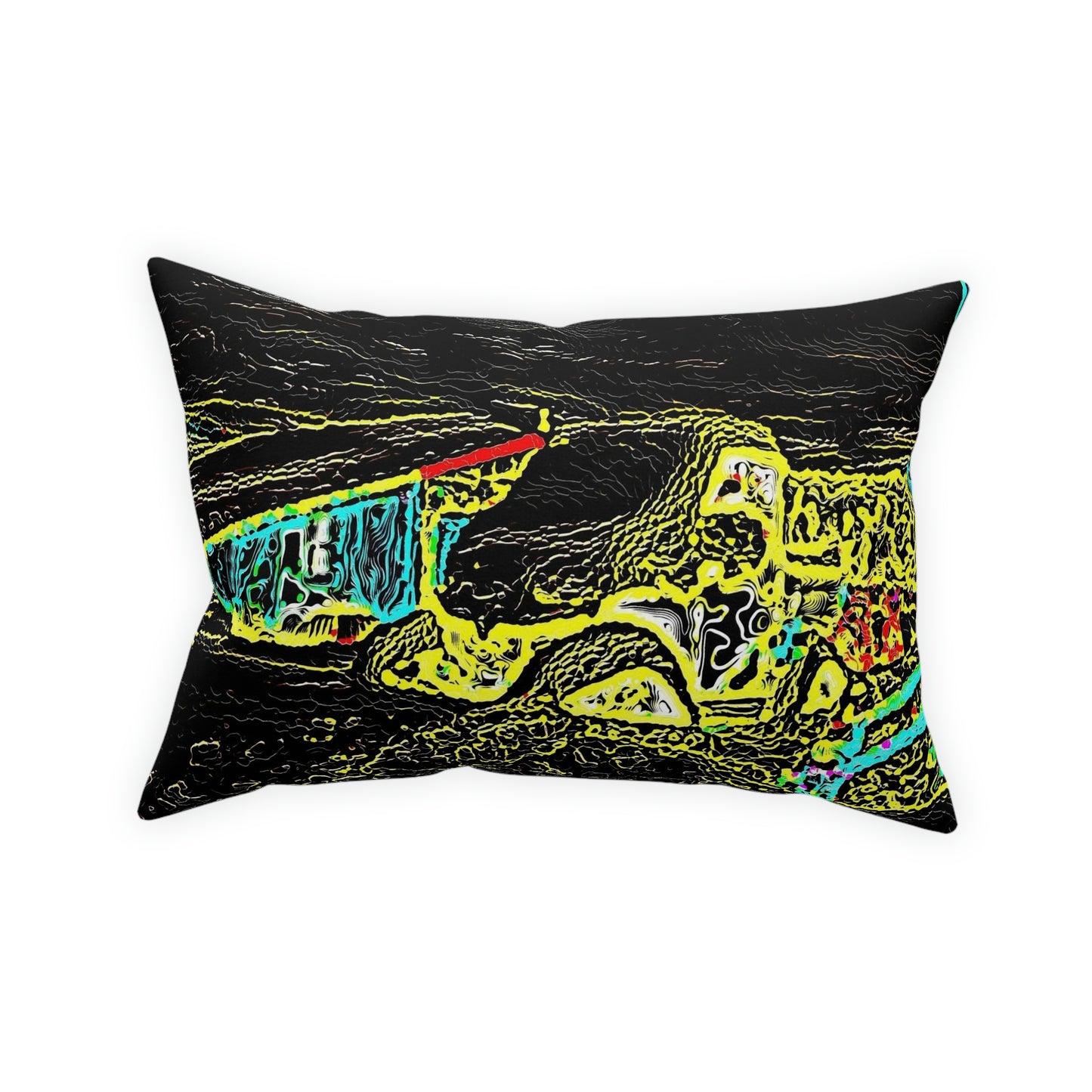 Broadcloth Pillow ...  "Snow Vehicle In Snow Storm At-Rest" ... Circa 12Mar23 ... Central Idaho ... 18-Hours Rendering Time: Original Works ...