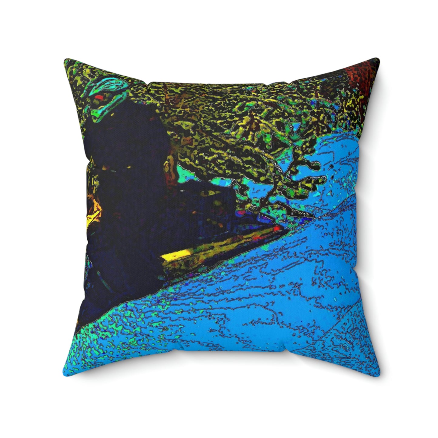 Spun Polyester Square Pillow ... Yep ... "Another Day ... Riding Through The Wilderness ... " ... February 2023 ... Original Works ...