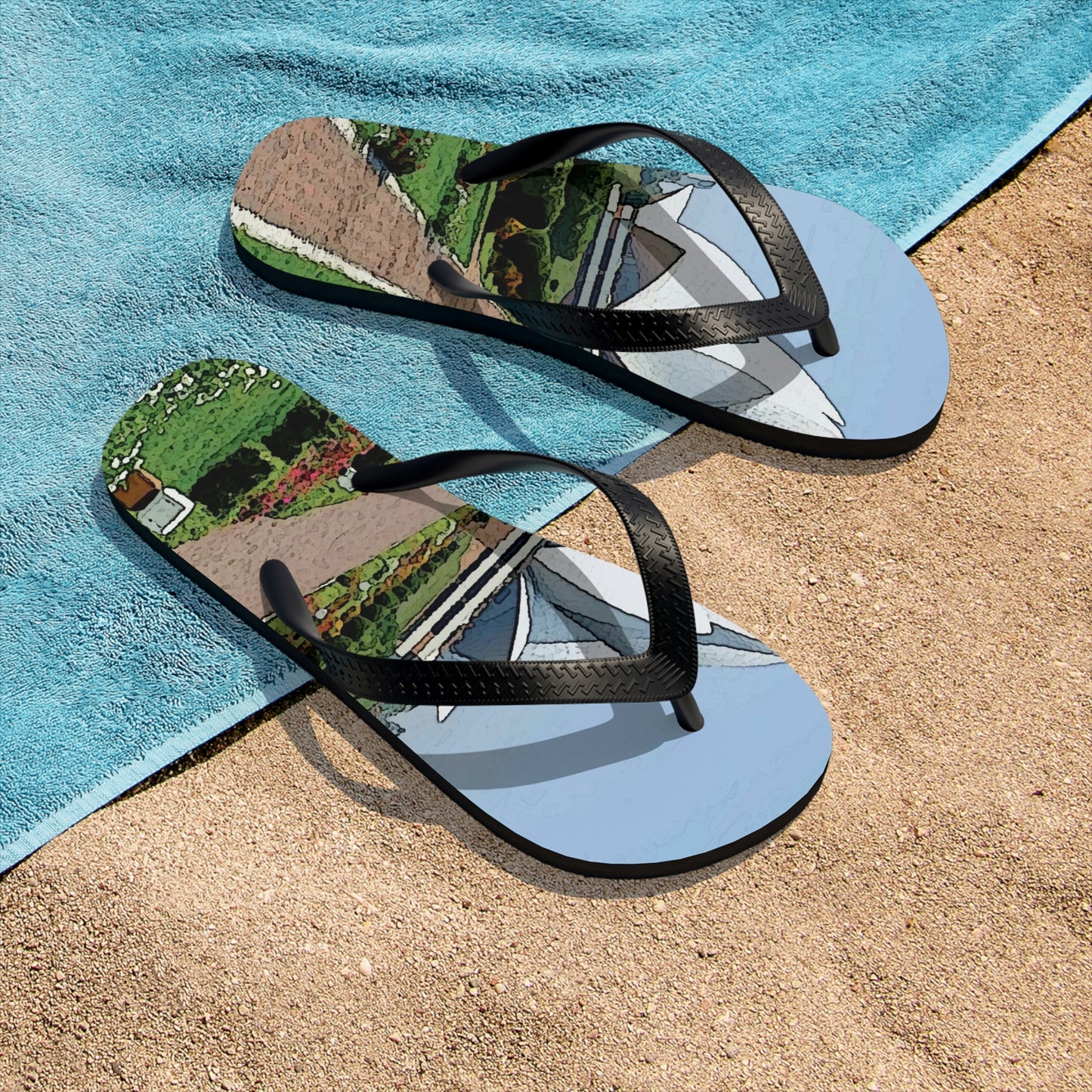 Unisex Flip-Flops ... 'Bahai'i House-Of-Worship' ... "Lotus Temple: Delhi, India, 2008" ... Original Works ...