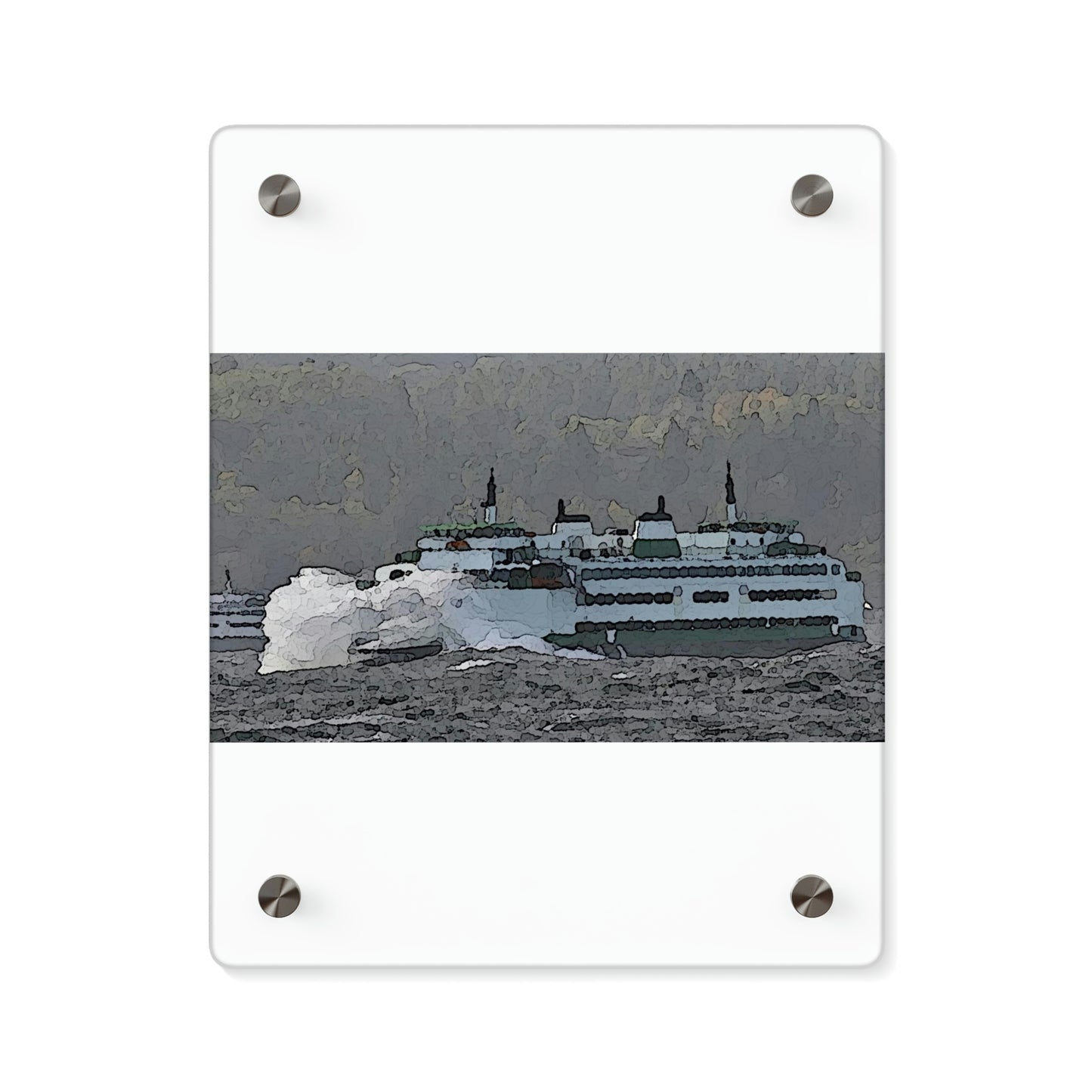 Acrylic Wall Art Panels ... WADOT Ferry Crossing ... "A Very Rough Day" ... Mulkiteo Route ... Family Archives ... Early 1990's' ... Original Works ...