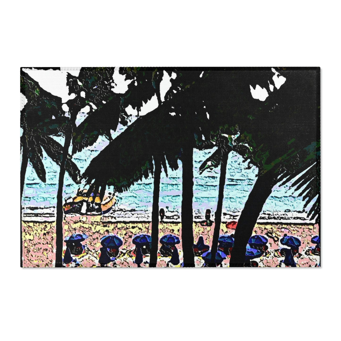 Area Rugs ... "A Beautiful Beach Amongst The Palms" ... The Outrigger Waikiki, Honolulu, Oahu ... Original Works ...