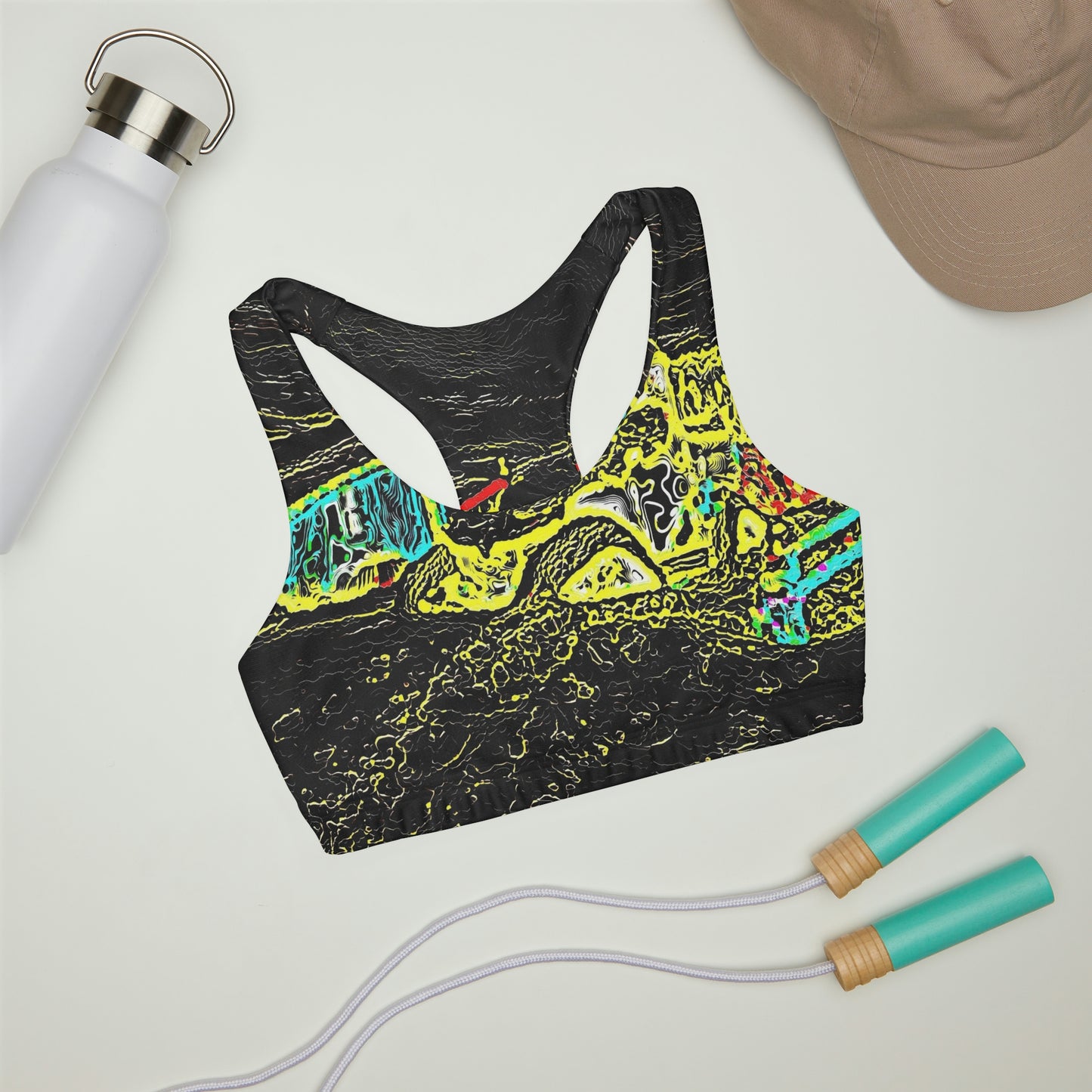 Girls' Double Lined Seamless Sports Bra (AOP) ... "Snow Vehicle In Snow Storm At-Rest" ... Circa 12Mar23 ... Central Idaho ... 18-Hours Rendering Time: Original Works ...
