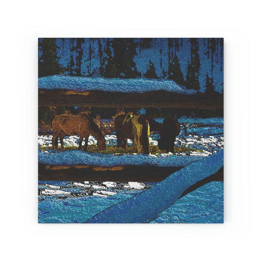 Wood Canvas ... A Horse ... A Saddle ...  Foraging Through The Snow ...  An_Asses 'Cry' ... Central Idaho, November 2022 ...  Original Works ...
