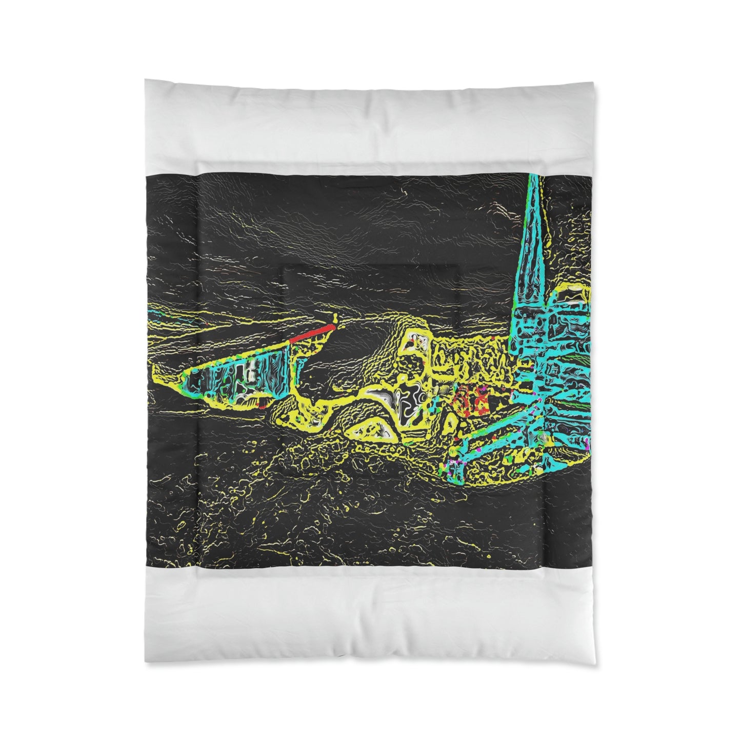 Comforter ...  "Snow Vehicle In Snow Storm At-Rest" ... Circa 12Mar23 ... Central Idaho ... 18-Hours Rendering Time: Original Works ...