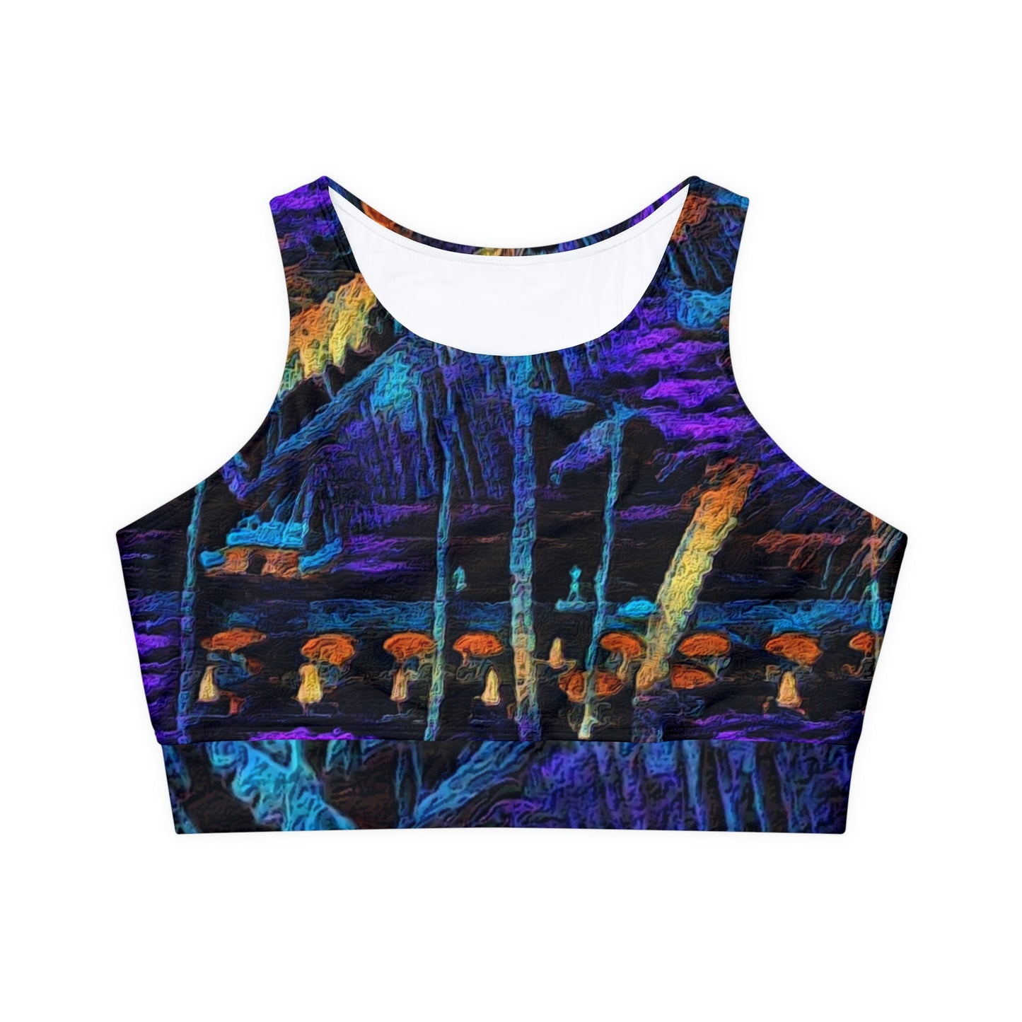 Fully Lined, Padded Sports Bra (AOP) ... "The Royal Hawai'ian: Waikiki Beach_Beach" ... Honolulu, HI ... Ocotber 2014 (Halloween) ... Original Works ...