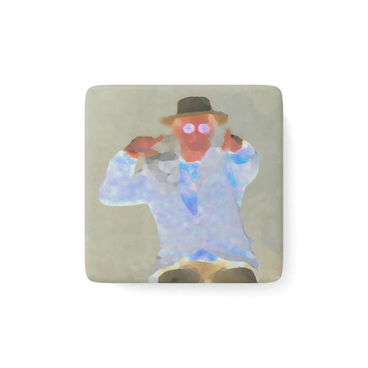 Porcelain Magnet, Square .... "Here's To You Friends & Associates" ... Geting-Er-Done ... Idaho / Washington Border (Lewiston, ID - Clarkston, WA) ... Original Works: Rendering Time: 8 Hours ...