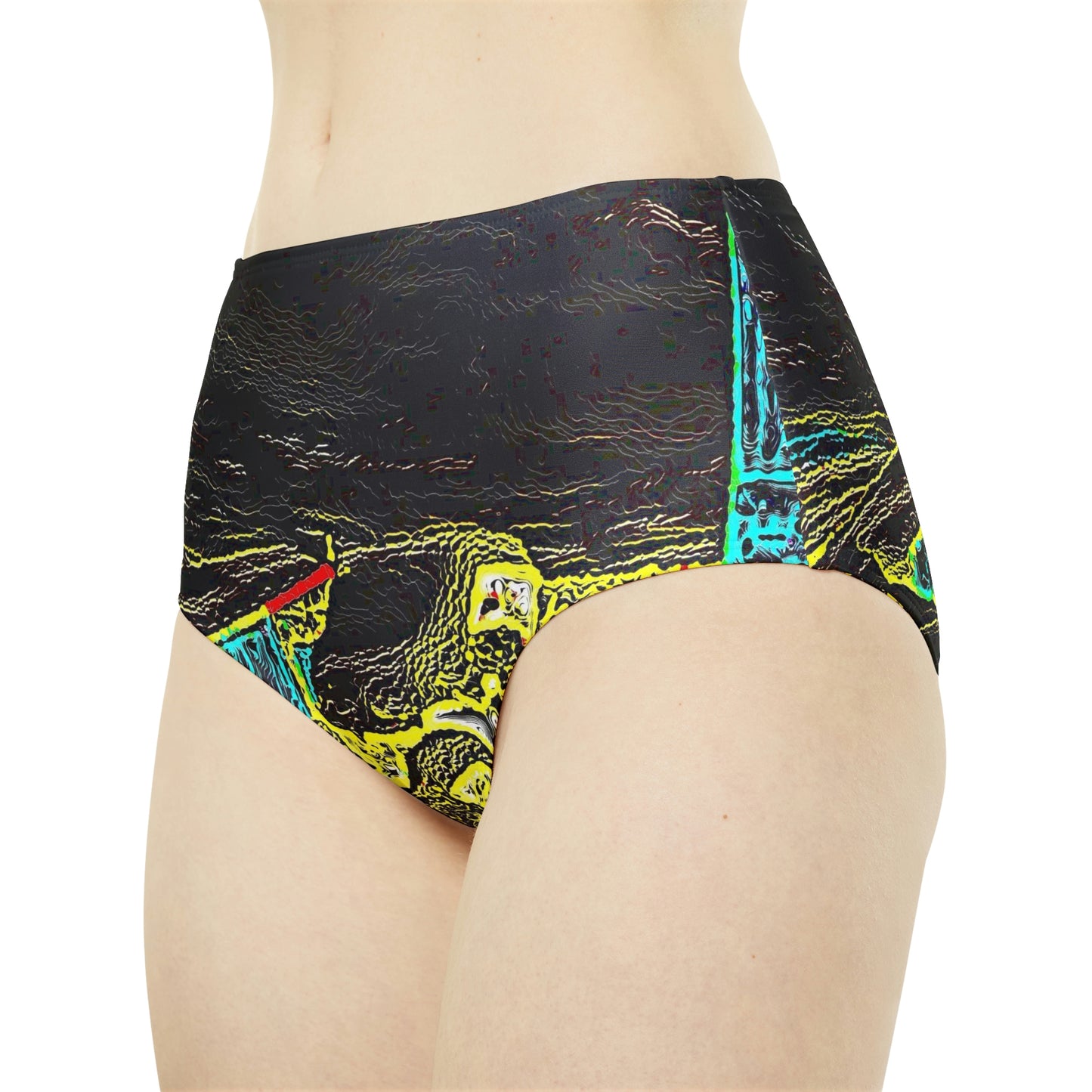 High-Waist Hipster Bikini Bottom (AOP) ... "Snow Vehicle In Snow Storm At-Rest" ... Circa 12Mar23 ... Central Idaho ... 18-Hours Rendering Time: Original Works ...