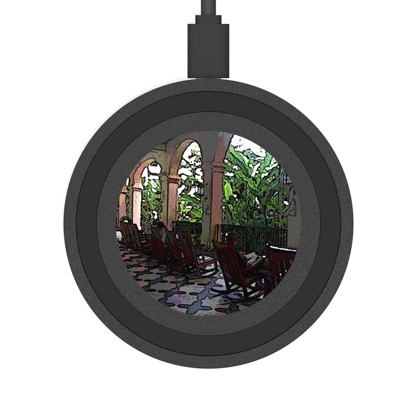 Quake Wireless Charging Pad ...  Lanai & Rocking Chairs At: 'The Pink Palace' ... The Royal Hawai'ian ... Honolulu, HI ... '27Oct2014' ... Original Works ...