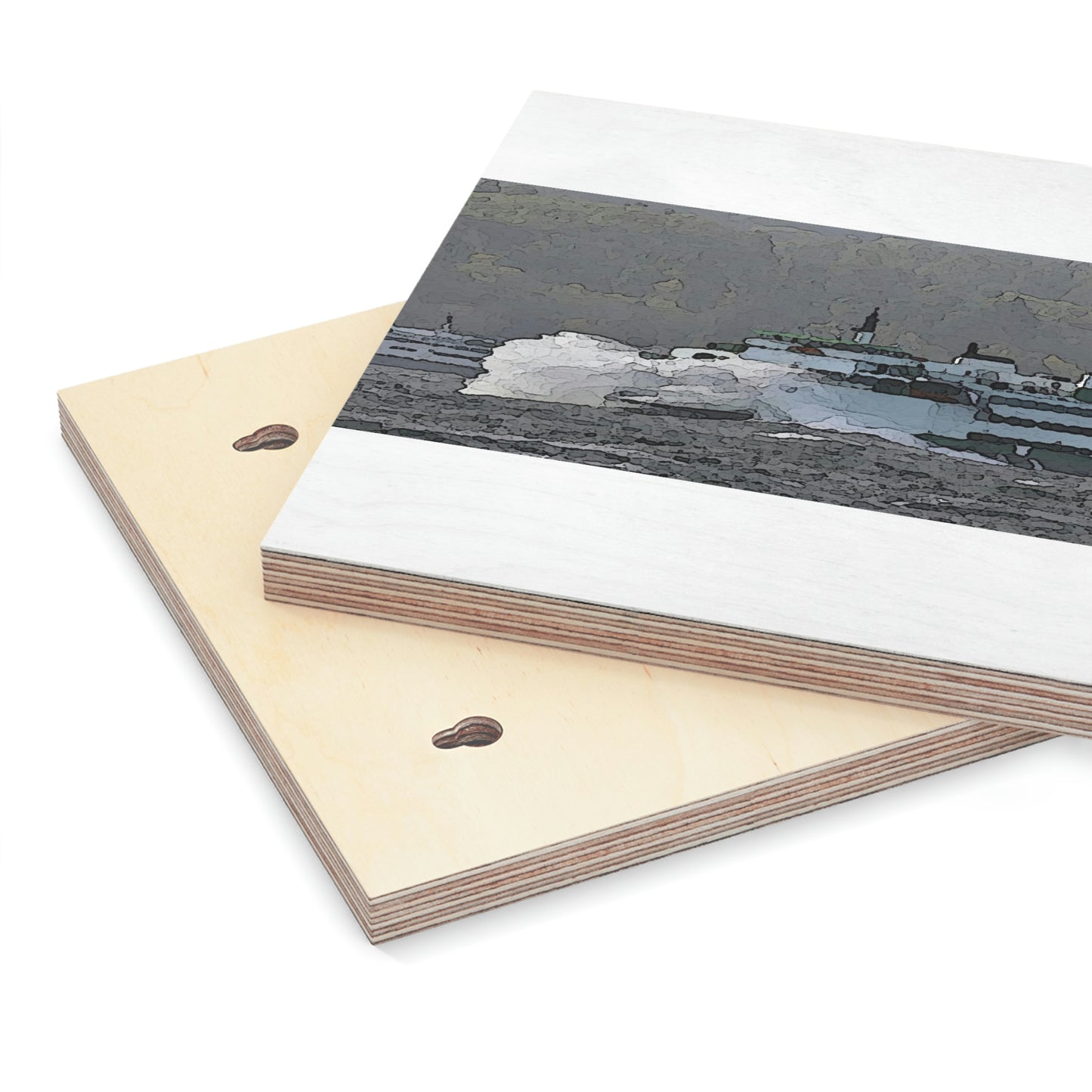 Wood Canvas ... WADOT Ferry Crossing ... "A Very Rough Day" ... Mulkiteo Route ... Family Archives ... Early 1990's' ... Original Works ...