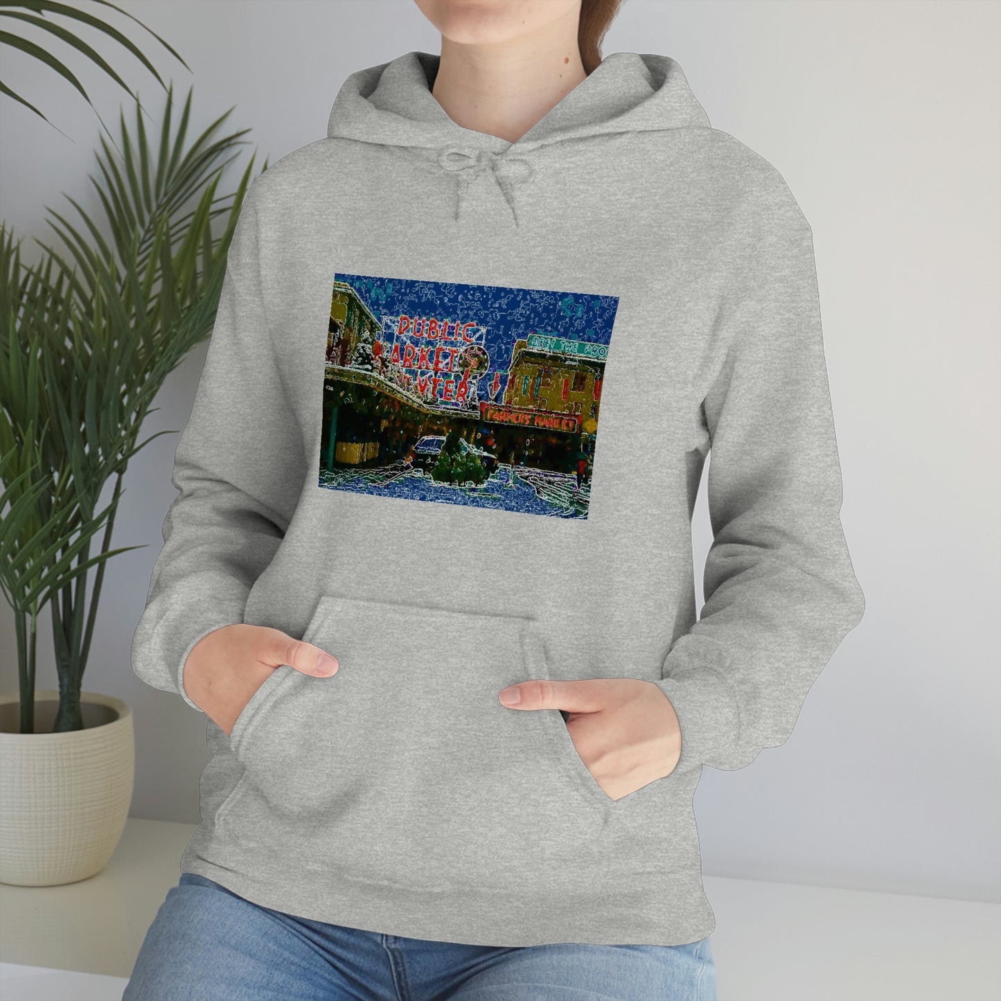 Unisex Heavy Blend™ Hooded Sweatshirt ... Pike Place Market: 'The Public Market', Seattle, Washington. Circa Fall 2013 ...