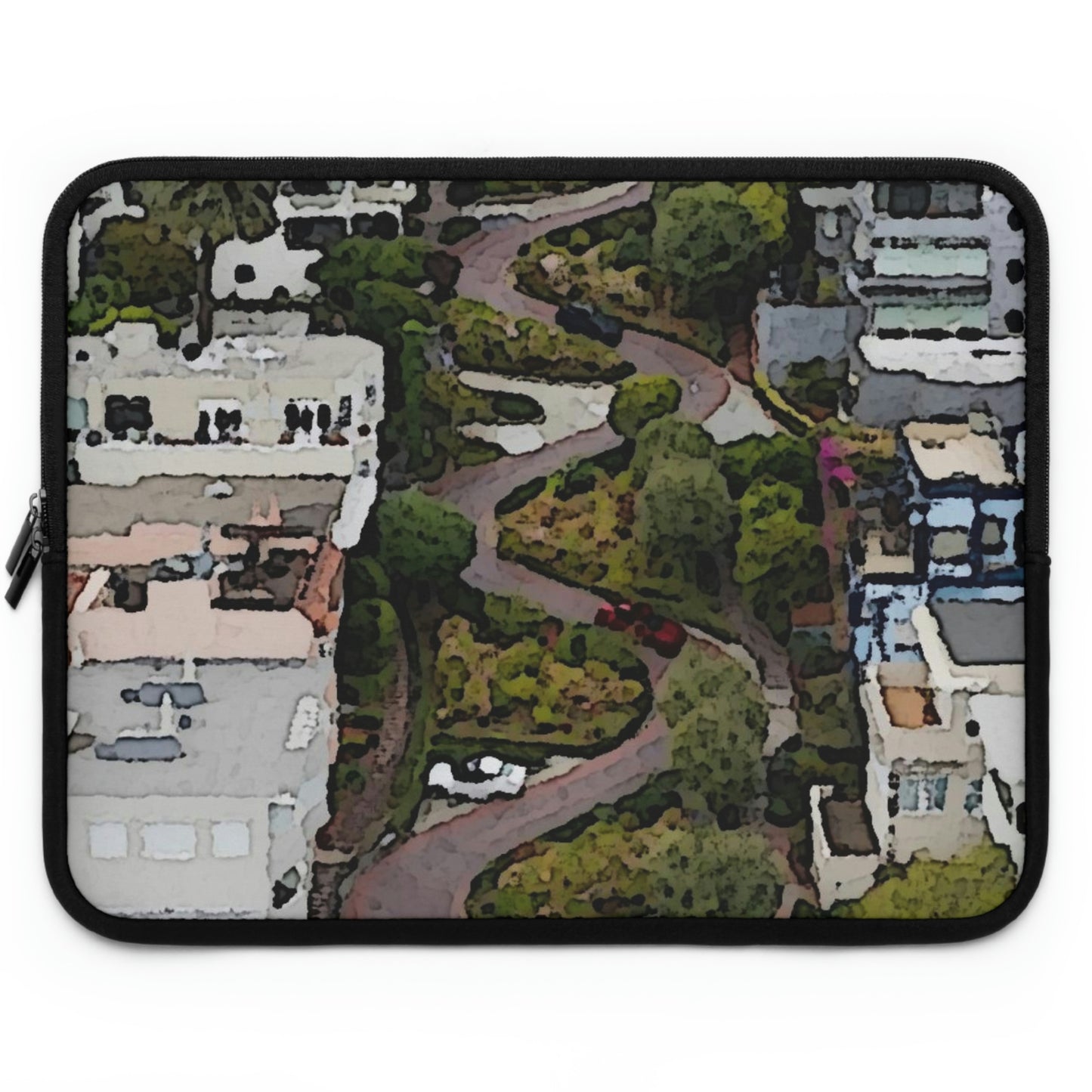 Laptop Sleeve ... A Crazy Street ... 'Eight Winding Curve-Switchbacks' ... "Lombard Street, San Francisco, CA' ... Family Archives: 1970's ... Original Works ...