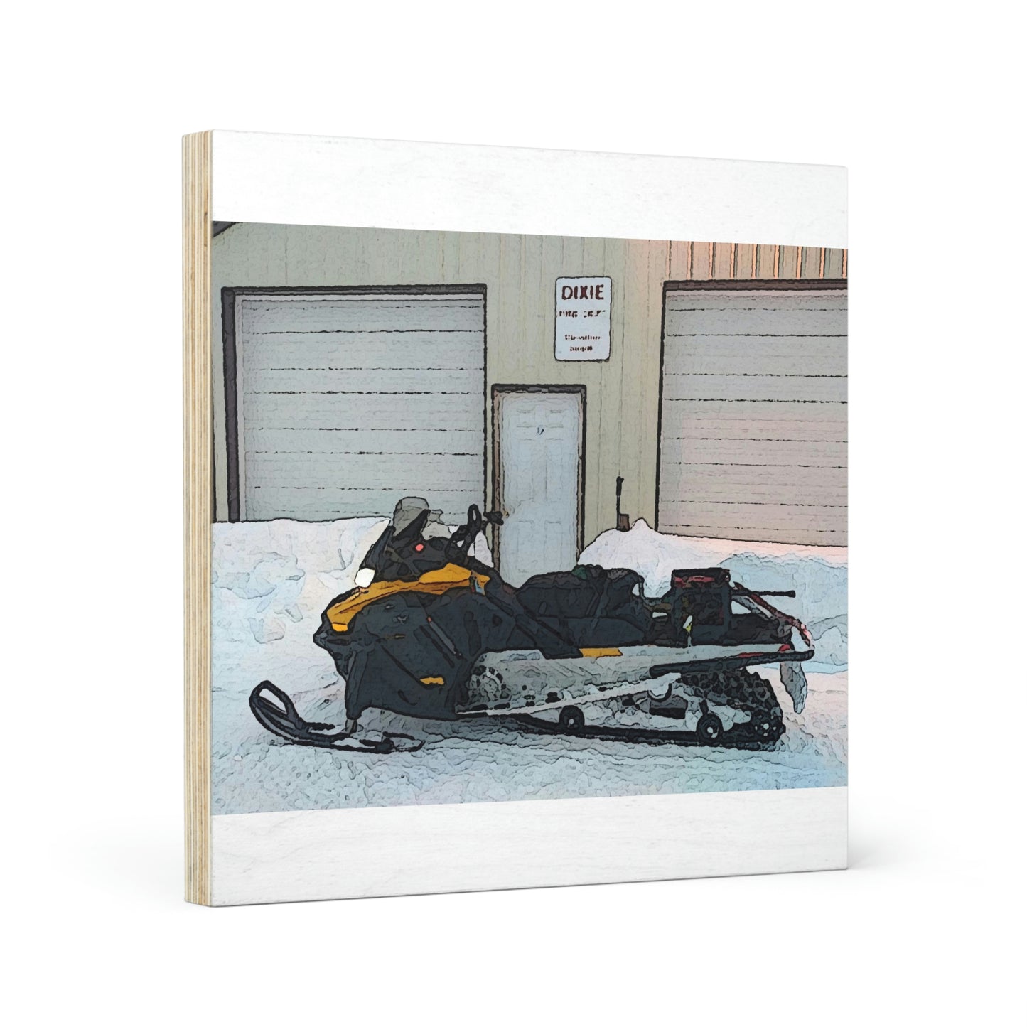 Wood Canvas ... "At The Mail Depot: Collecting Mail & Packages" ... Snowmobile 'Wells-Fargo-Wagon' ...