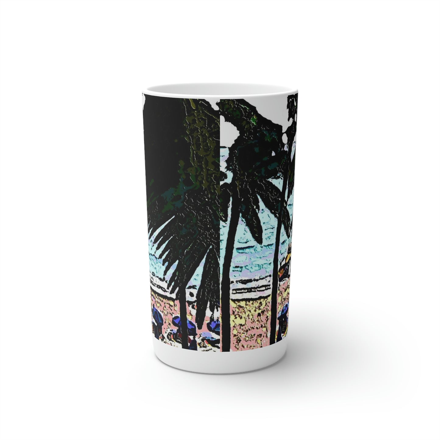 Conical Coffee Mugs (3oz, 8oz, 12oz) ... "A Beautiful Beach Amongst The Palms" ... The Outrigger Waikiki, Honolulu, Oahu ... Original Works ...