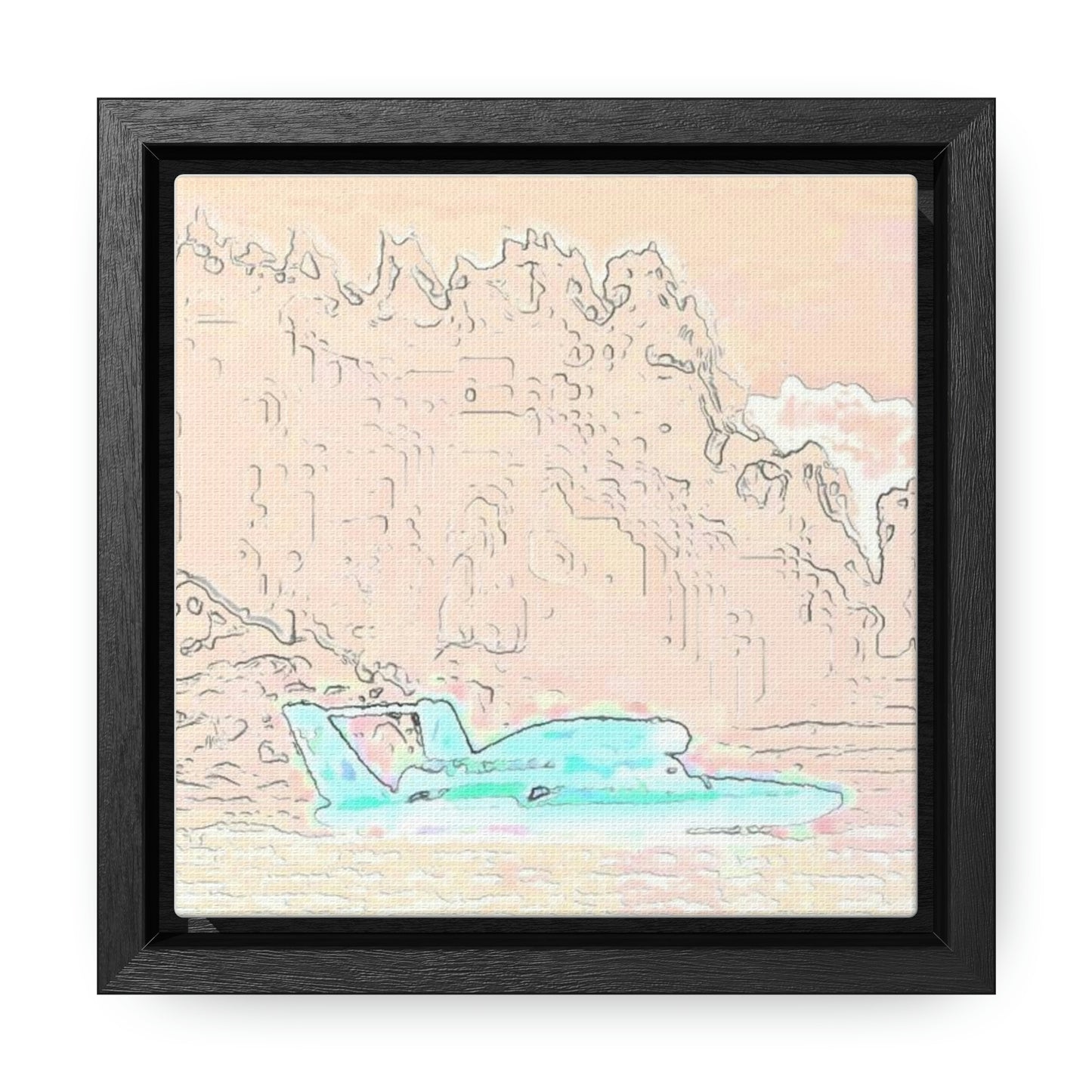 Gallery Canvas Wraps, Square Frame ...  Seattle Columbia Cup On Lake Washington ... "Dave Wilcox Heads For The Win" ... Associate Gift-Photo ... Original Works ...