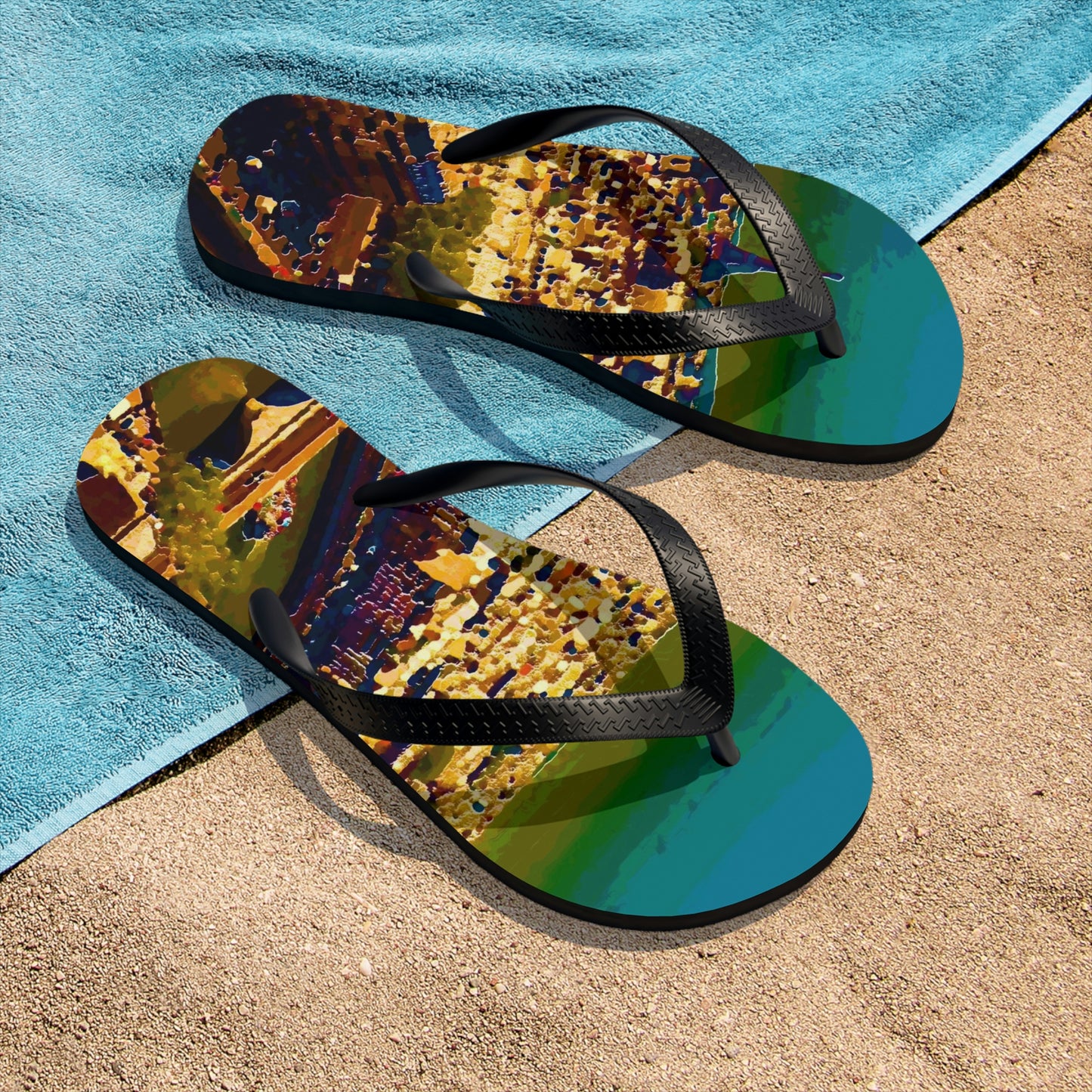 Unisex Flip-Flops ... Au Paris ... "Along The River Seine" ... Barbara Joan Bonnel-Holt: 1972 ... Original Works ...