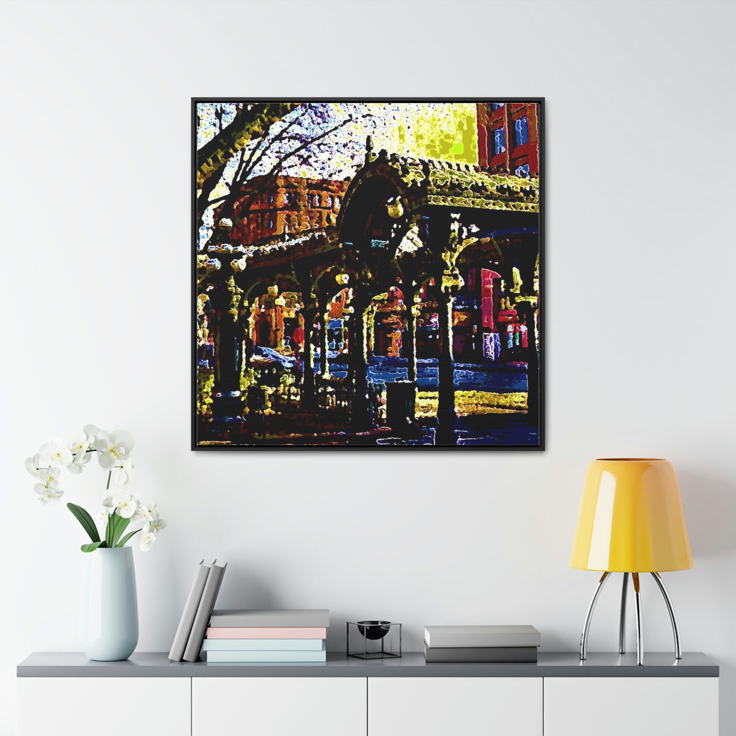 Gallery Canvas Wraps, Square Frame ... A Very Fine Place To Meet ... To Catch The Bus ... 'To Find A Friend' .. Just-To-Hangout ... Dr FJHolt Base Photo ... Original Works ...