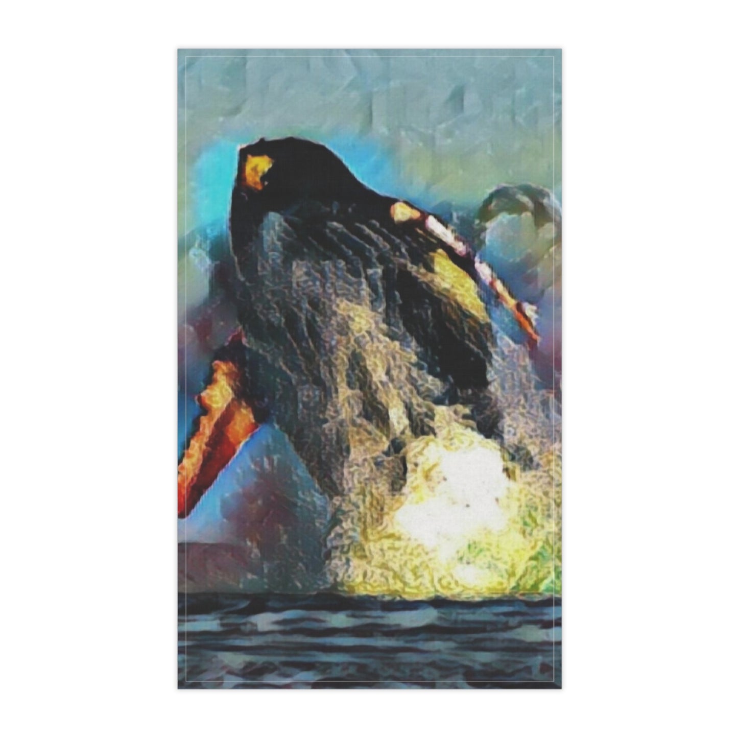 Kitchen Towel ... An Extraordinary Humpback Breach ... 'With Explosive Energy' ... Family Archives (KPH) ... Circa: 21st Century. Maui, HI ... Original Works ...