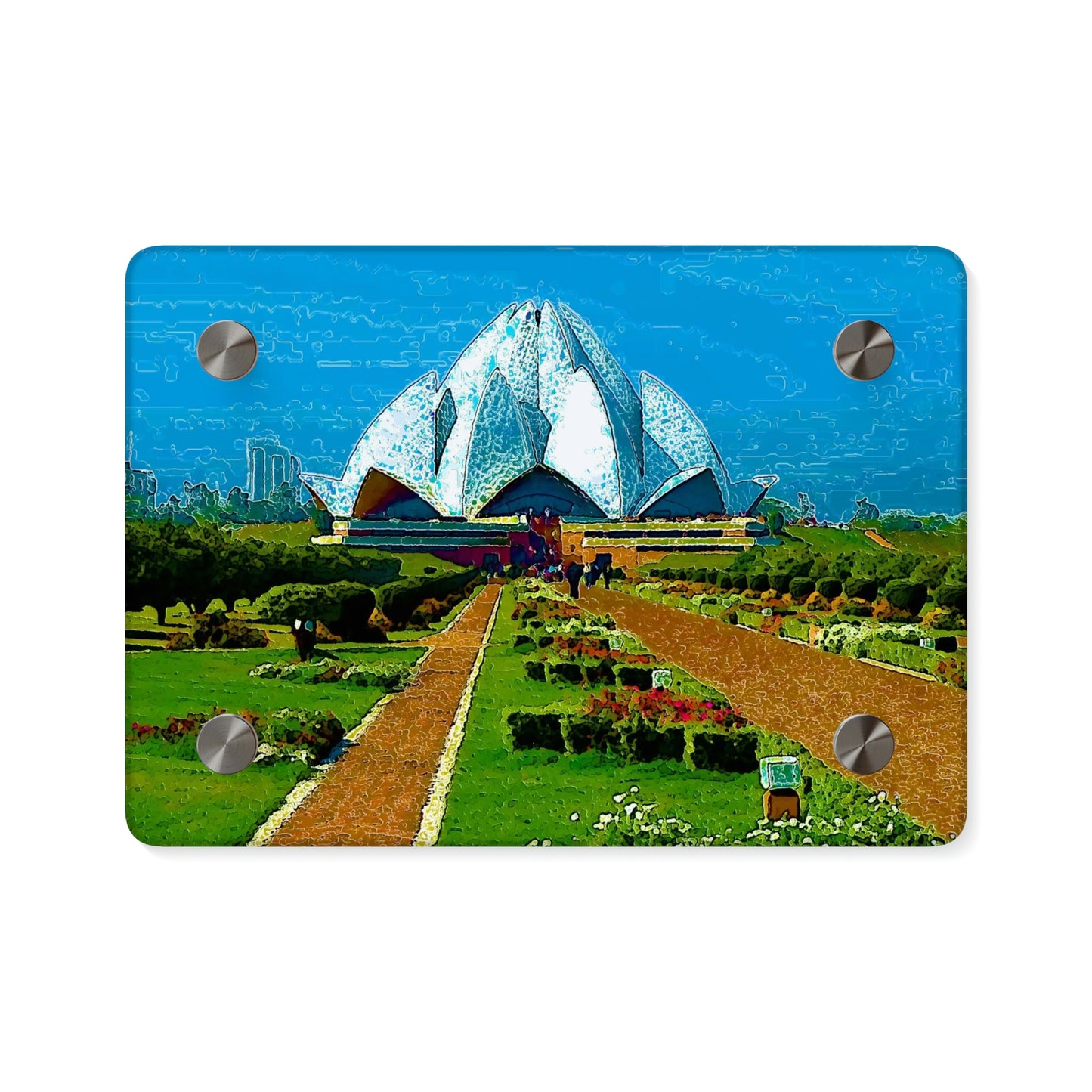 Acrylic Wall Art Panels ... 'Bahai'i House-Of-Worship' ... "Lotus Temple: Delhi, India, 2008" ... Original Works ...