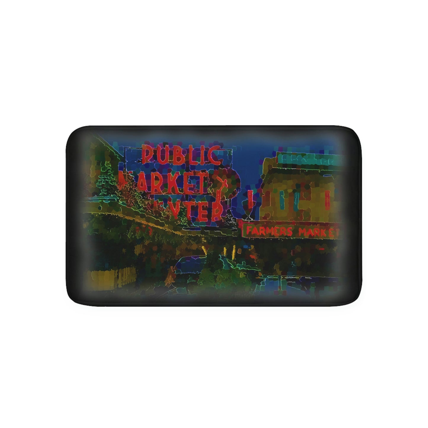 Memory Foam Bath Mat ... 'A Public Market Made World Famous ... Sleepless-In-Seatle' ... "Pike Place Market_2"