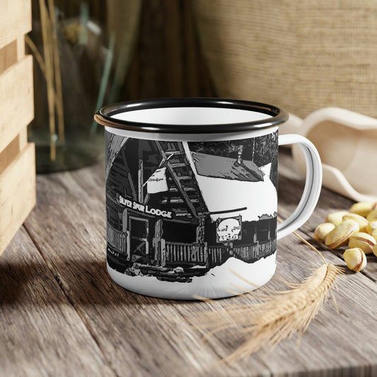 Enamel Camp Cup ... A Beautiful Lodge & Back-Country Outfitter In A Mountain Town ... 'Dixie, Idaho, November 2022' ... Original Works ...