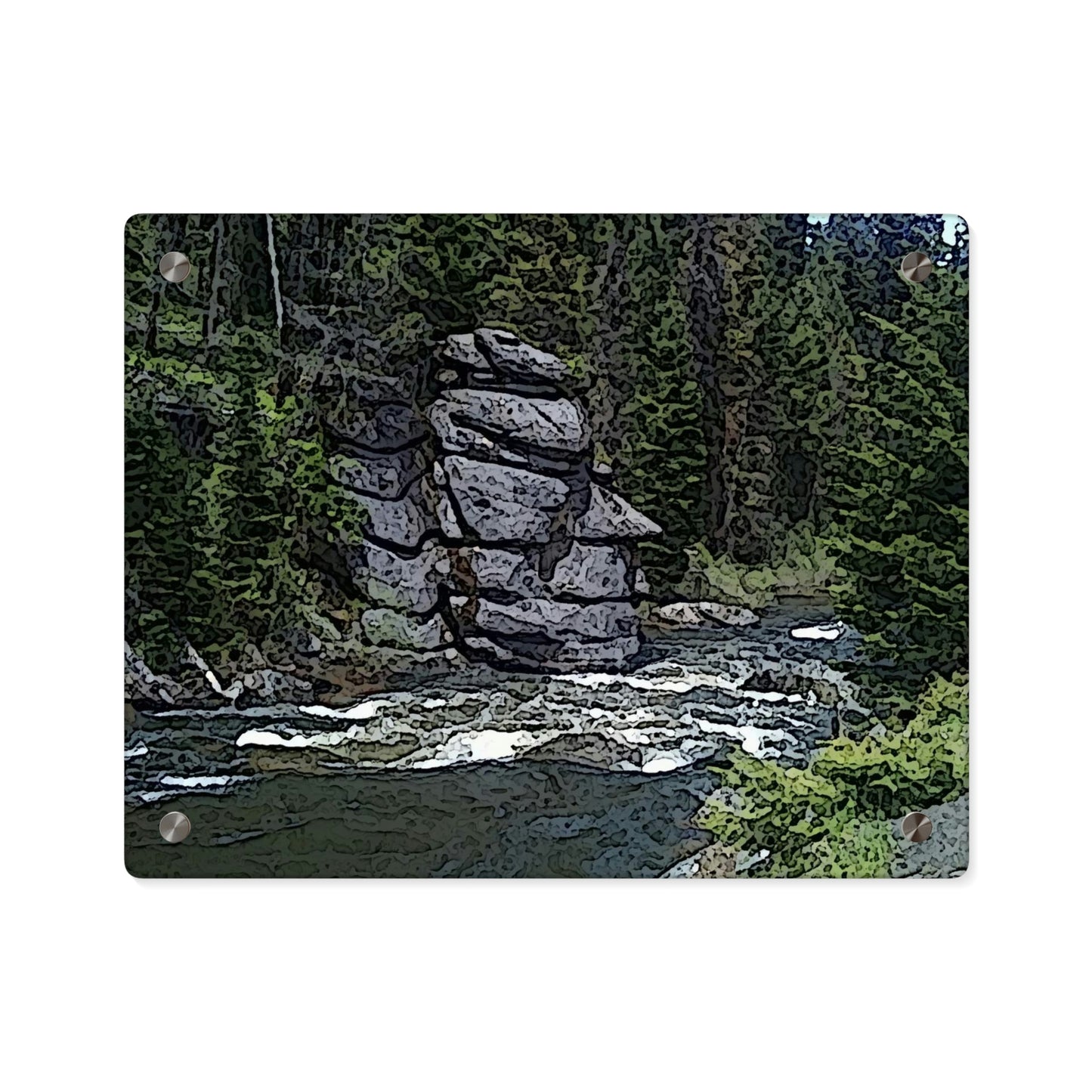 Acrylic Wall Art Panels ... "I Am Innocent" ... Tricky-Dick Immortalized ... Nixon Rock: Along The River ... Central Idaho, Summer 2020 ... Original Works ...