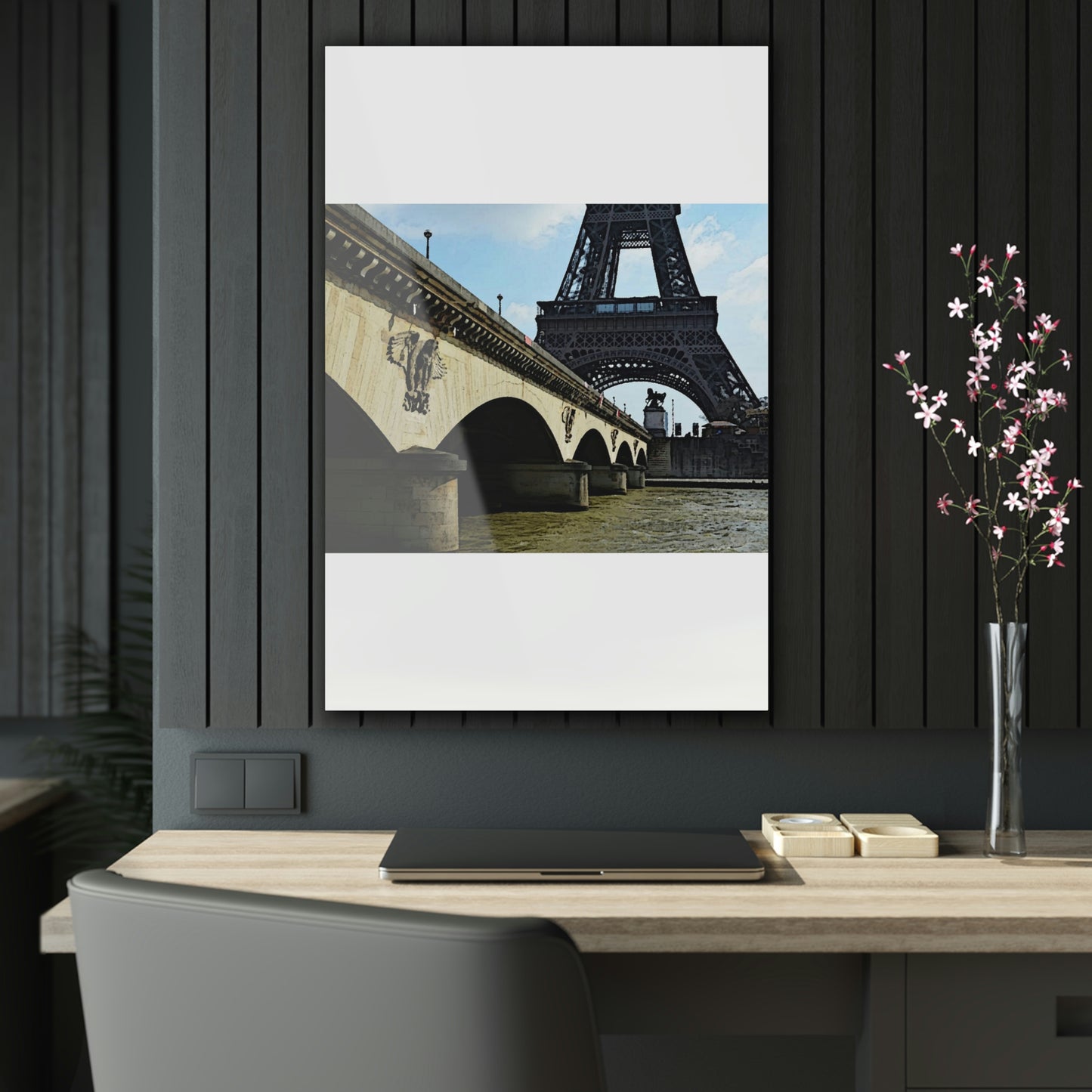Acrylic Prints ...  Le Tour D'Eiffel ..."Along The Water" ... Barbara Joan Bonnell-Holt ... Le Voyage De Paris: 1972 ... Original Works ...