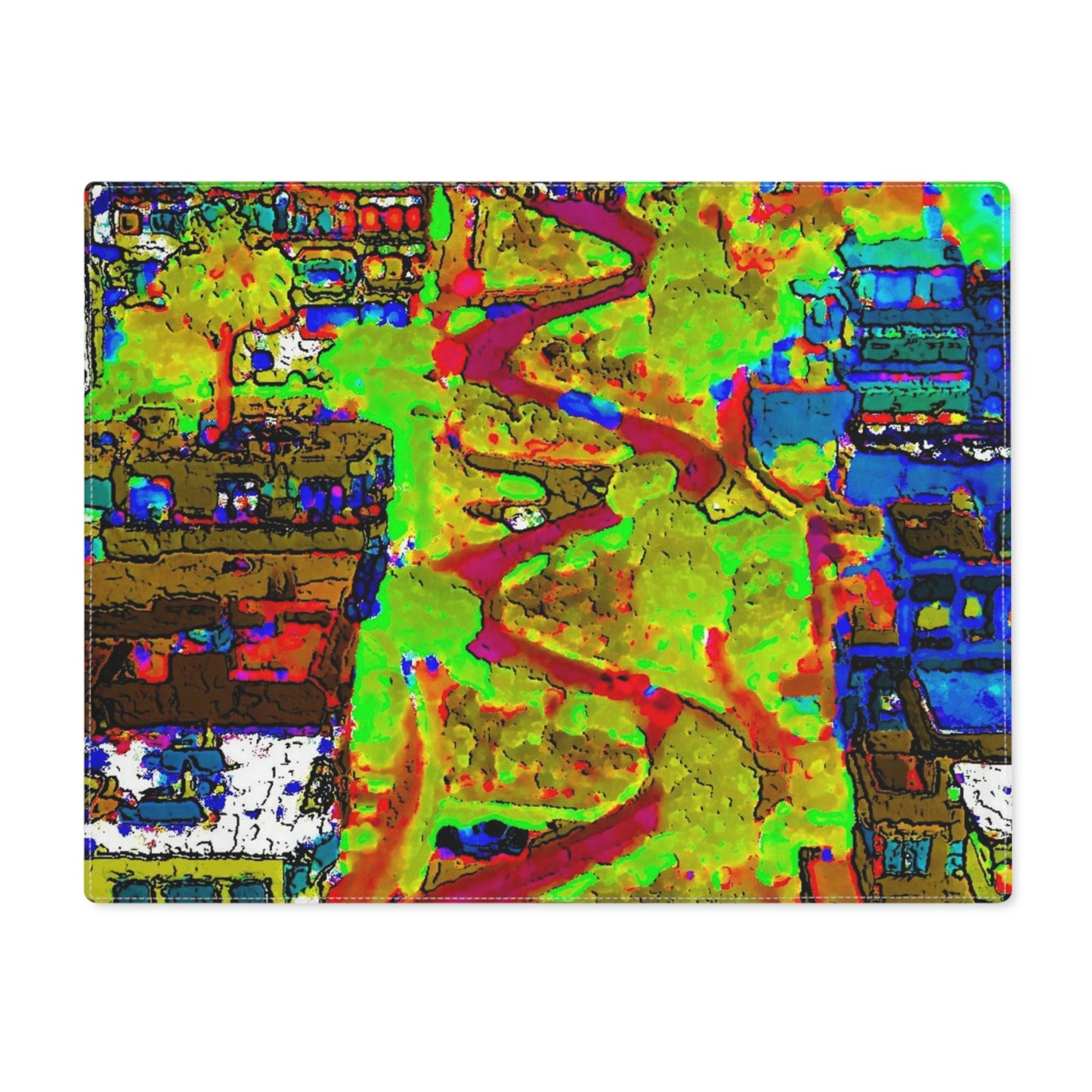Placemat, 1pc ... A Crazy Street ... 'Eight Winding Curve-Switchbacks' ... "Lombard Street, San Francisco, CA' ... Family Archives: 1970's ... Original Works ...