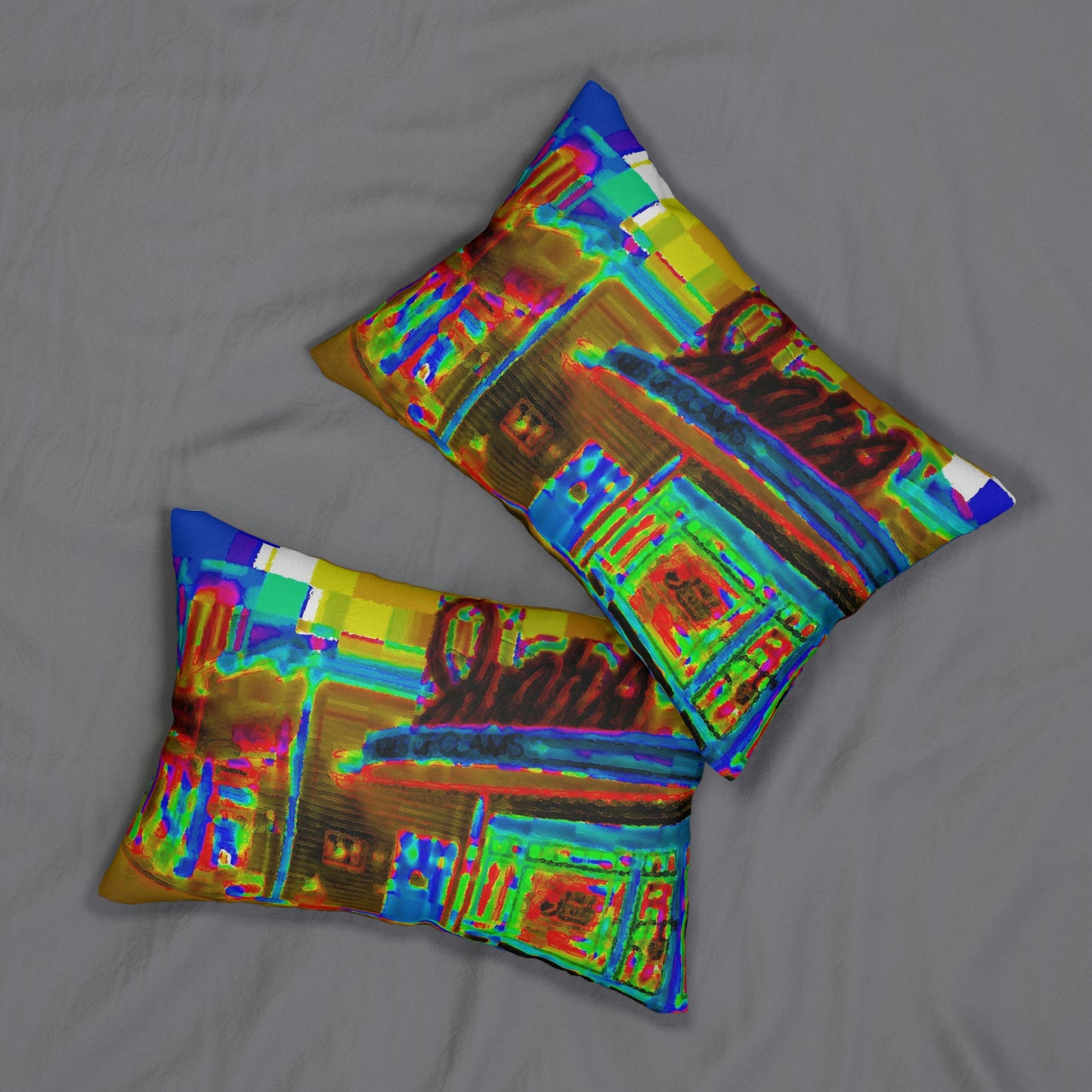 Spun Polyester Lumbar Pillow ... In-A-Hurry & Stressed? ... Remember: Keep "Clam" ... Clam_Happy ...  'Ivars: Seattle Waterfront' ... Personal Archives ... Original Works ...