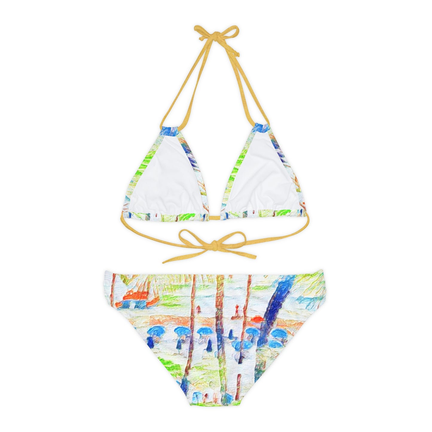 Strappy Bikini Set (AOP) ... "The Royal Hawai'ian: Waikiki Beach_Beach" ... Honolulu, HI ... Ocotber 2014 (Halloween) ... Original Works ...