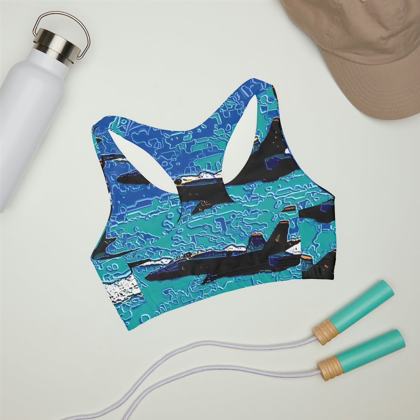 Girls' Double Lined Seamless Sports Bra ... Seattle Seafair ..."Blue Angels Run Over Lake Washington" ... Circa Mid 1980's ... Dr FJ Holt ... Original Works ...
