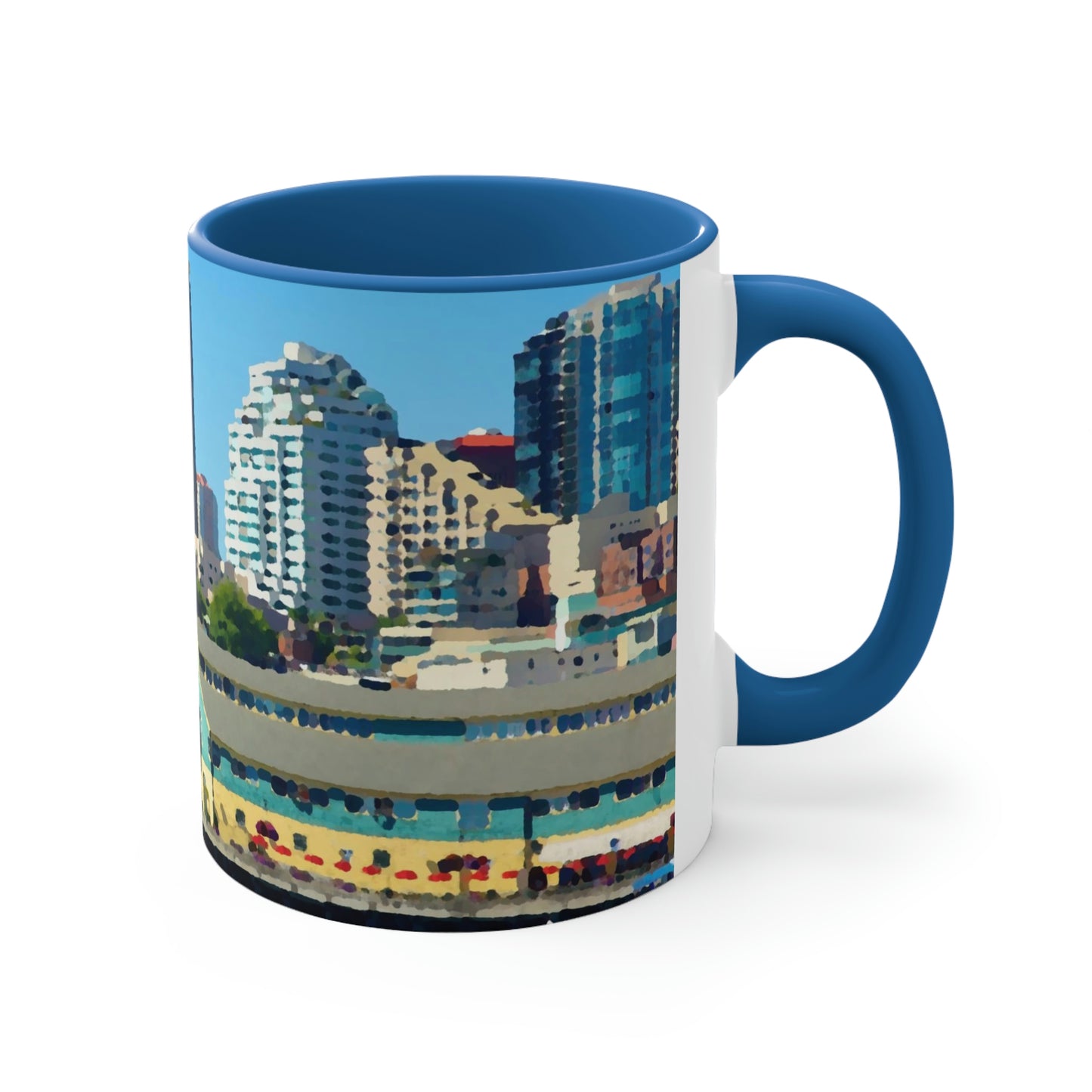 Accent Coffee Mug, 11oz ... That Classic Wheel ... 'Seattle's Wheel' ... & Old Classic Waterside Vendors ...  'Family Archives' ... Original Works ...