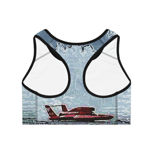 Sports Bra (AOP) ... Seattle Columbia Cup On Lake Washington ... "Dave Wilcox Heads For The Win" ... Associate Gift-Photo ... Original Works ...
