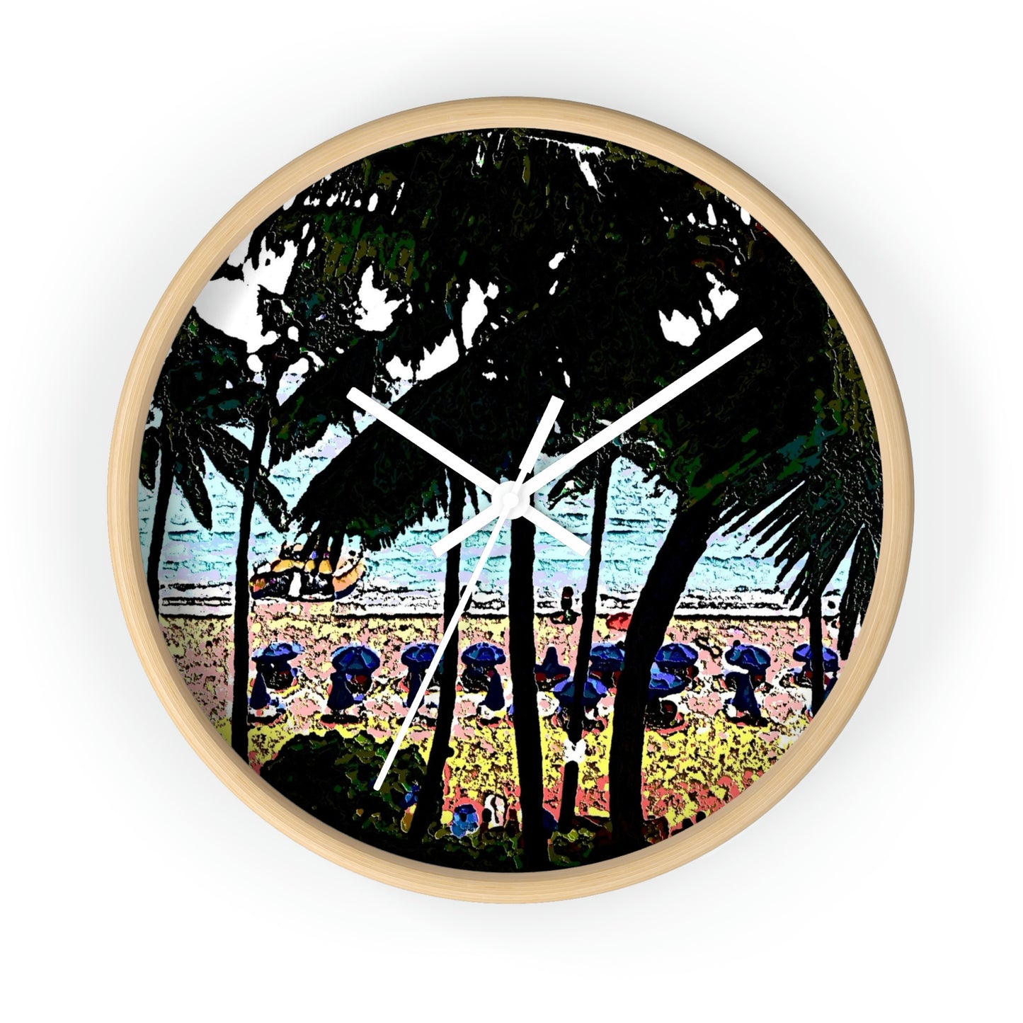 Wall Clock ... "A Beautiful Beach Amongst The Palms" ... The Outrigger Waikiki, Honolulu, Oahu ... Original Works ...