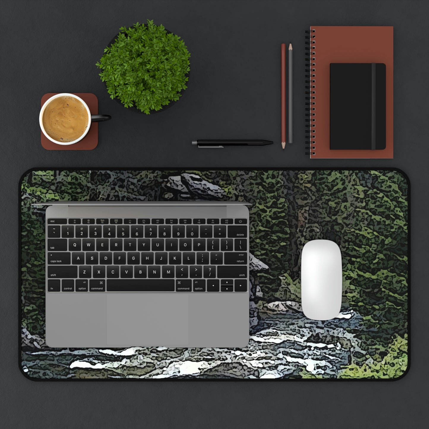 Desk Mat ..."I Am Innocent" ... Tricky-Dick Immortalized ... Nixon Rock: Along The River ... Central Idaho, Summer 2020 ... Original Works ...