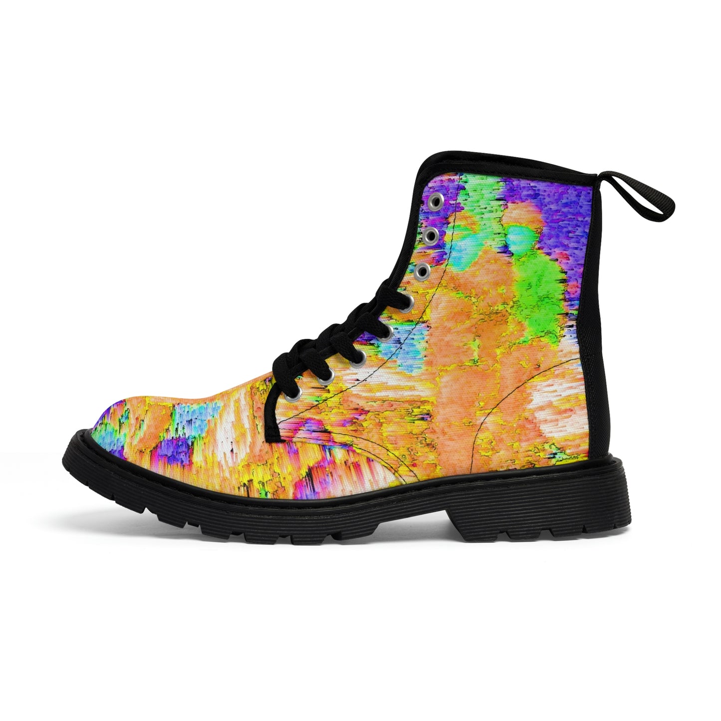 Men's Canvas Boots ... "Hang On Babe ... Fuel Level's Low ... Gotta Hit The Juice For A Bit ... Expect 150mph For-A-Stretch'  ... Original Works ...