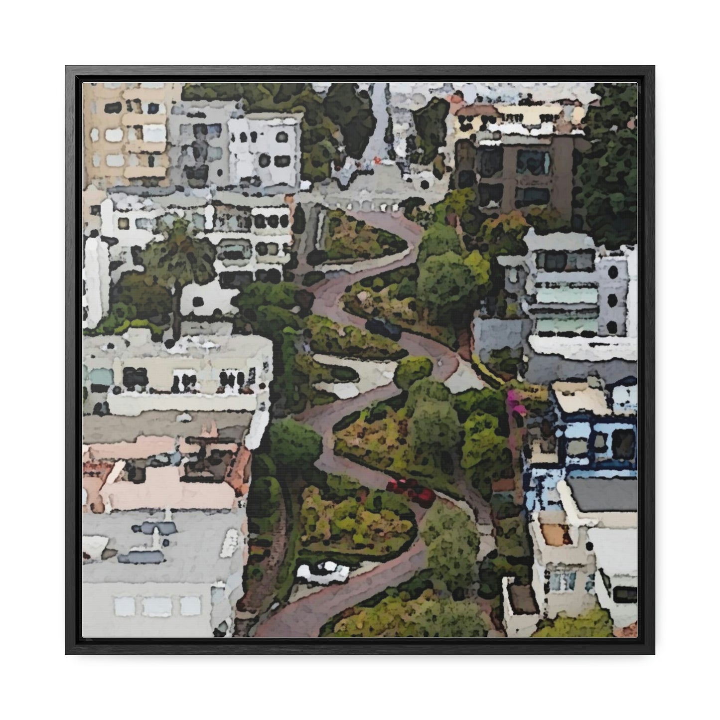 Gallery Canvas Wraps, Square Frame ... A Crazy Street ... 'Eight Winding Curve-Switchbacks' ... "Lombard Street, San Francisco, CA' ... Family Archives: 1970's ... Original Works ...